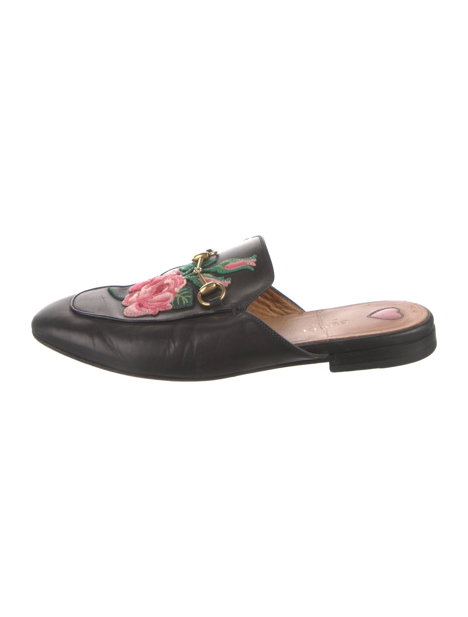 Gucci Leather Floral Print Mules