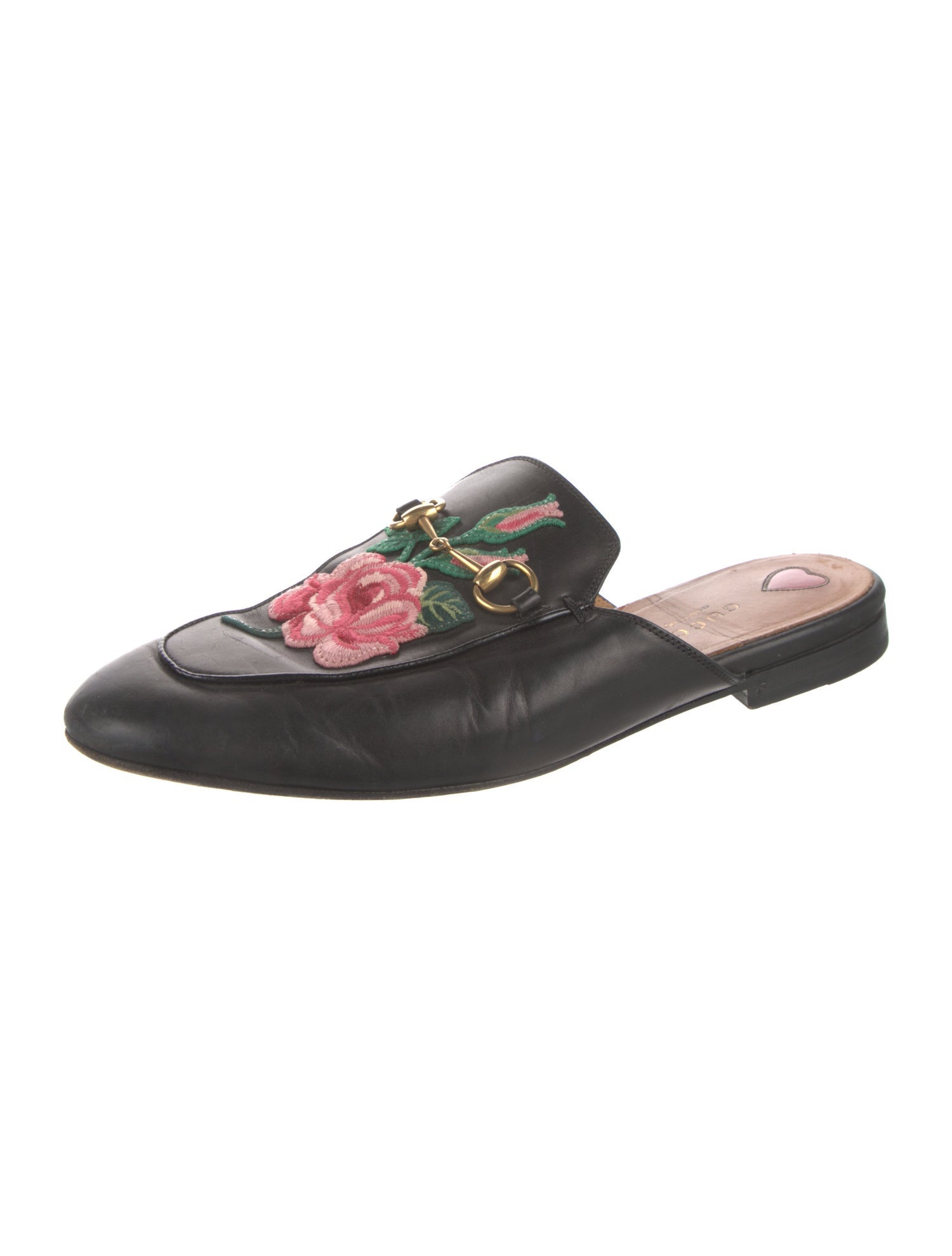 Gucci Leather Floral Print Mules