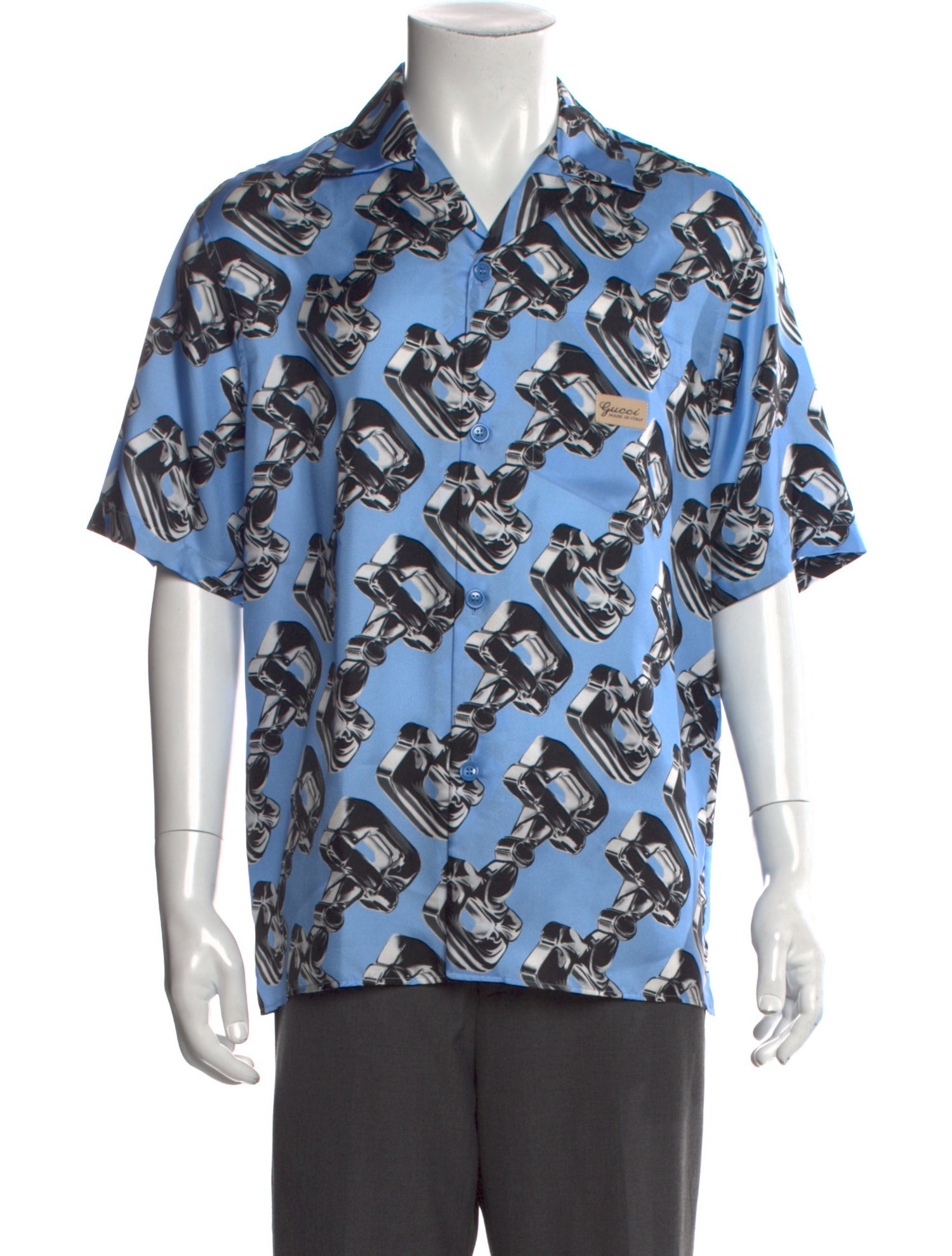 Gucci Horsebit Accent Silk Shirt