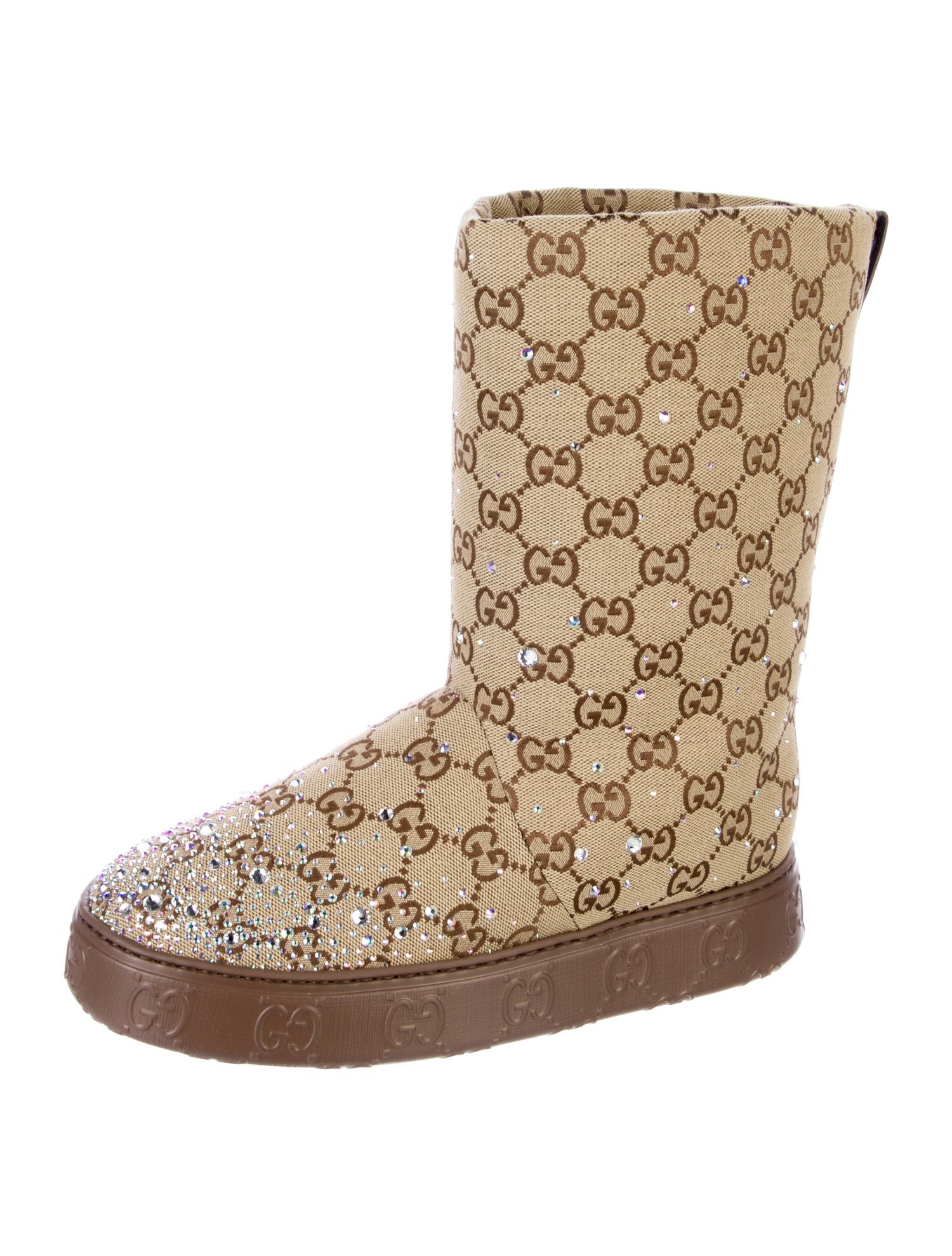 Gucci Canvas Printed Boots w/ Tags