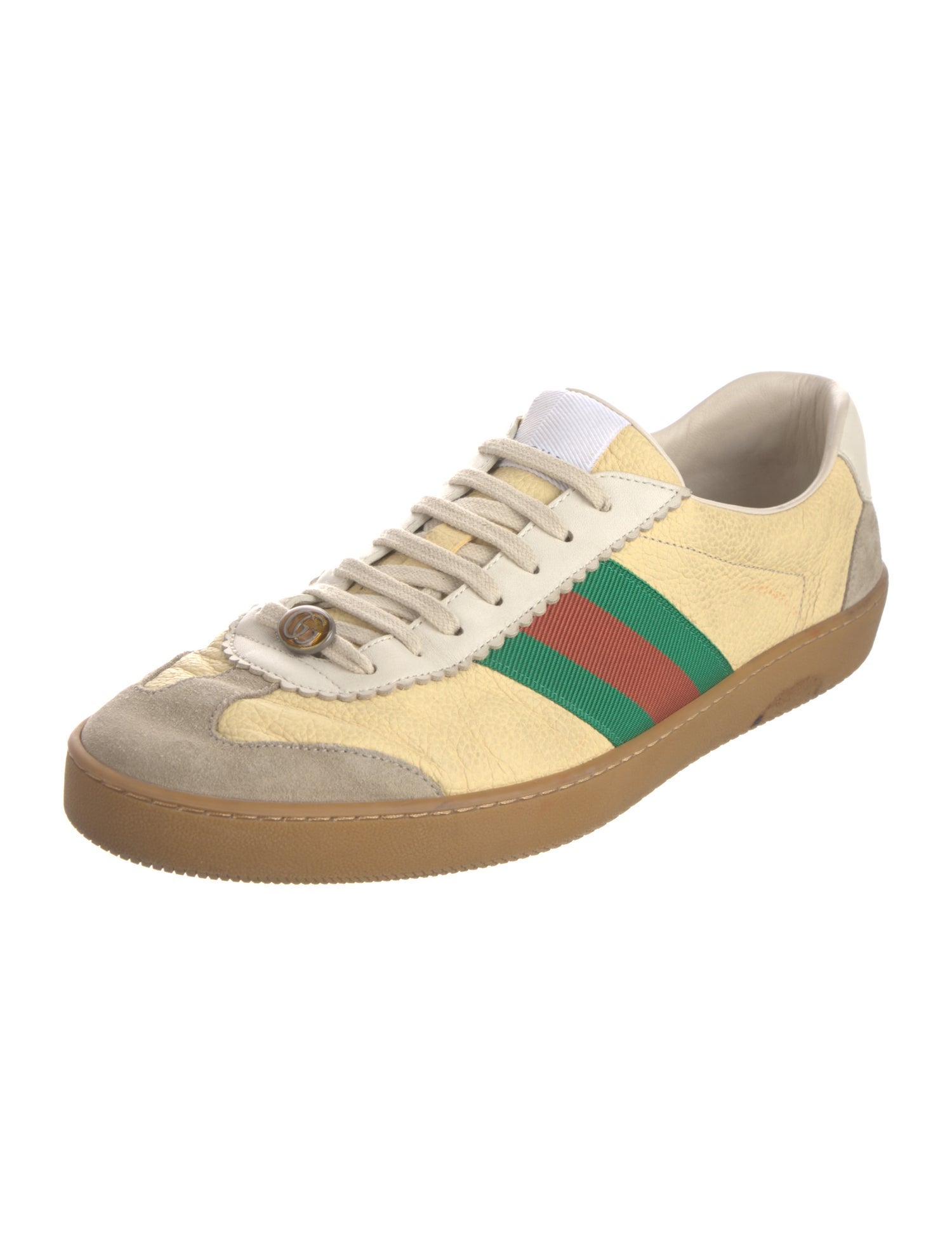 Gucci Web Accent Leather Sneakers