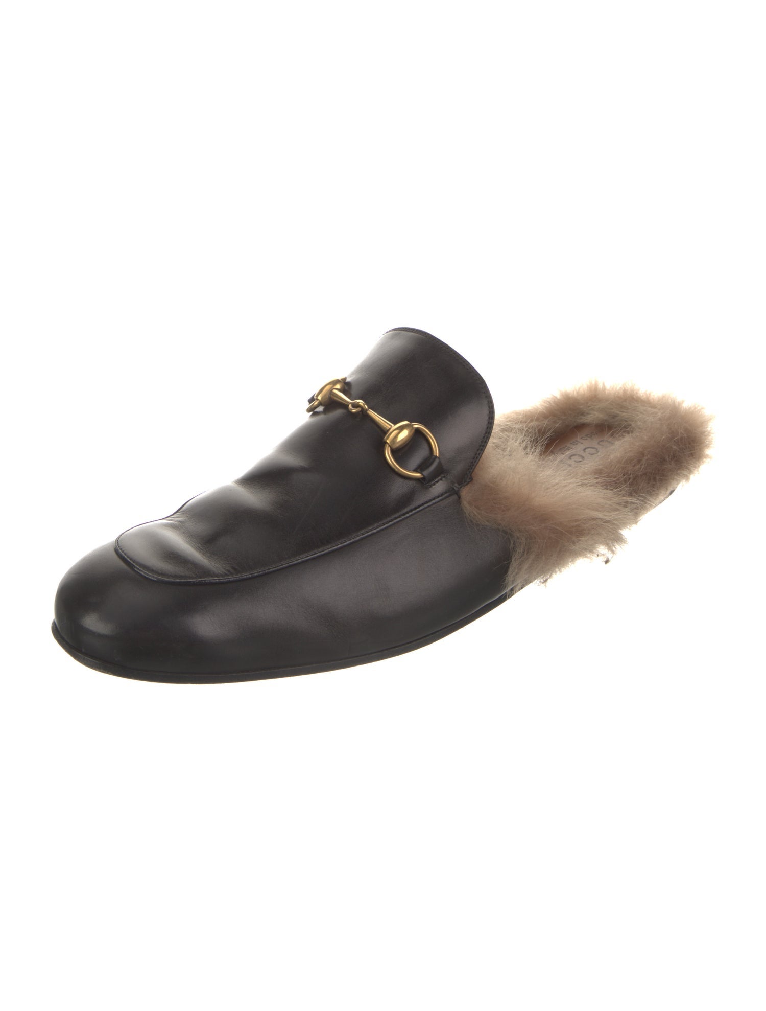 Gucci Horsebit Accent Leather Slippers