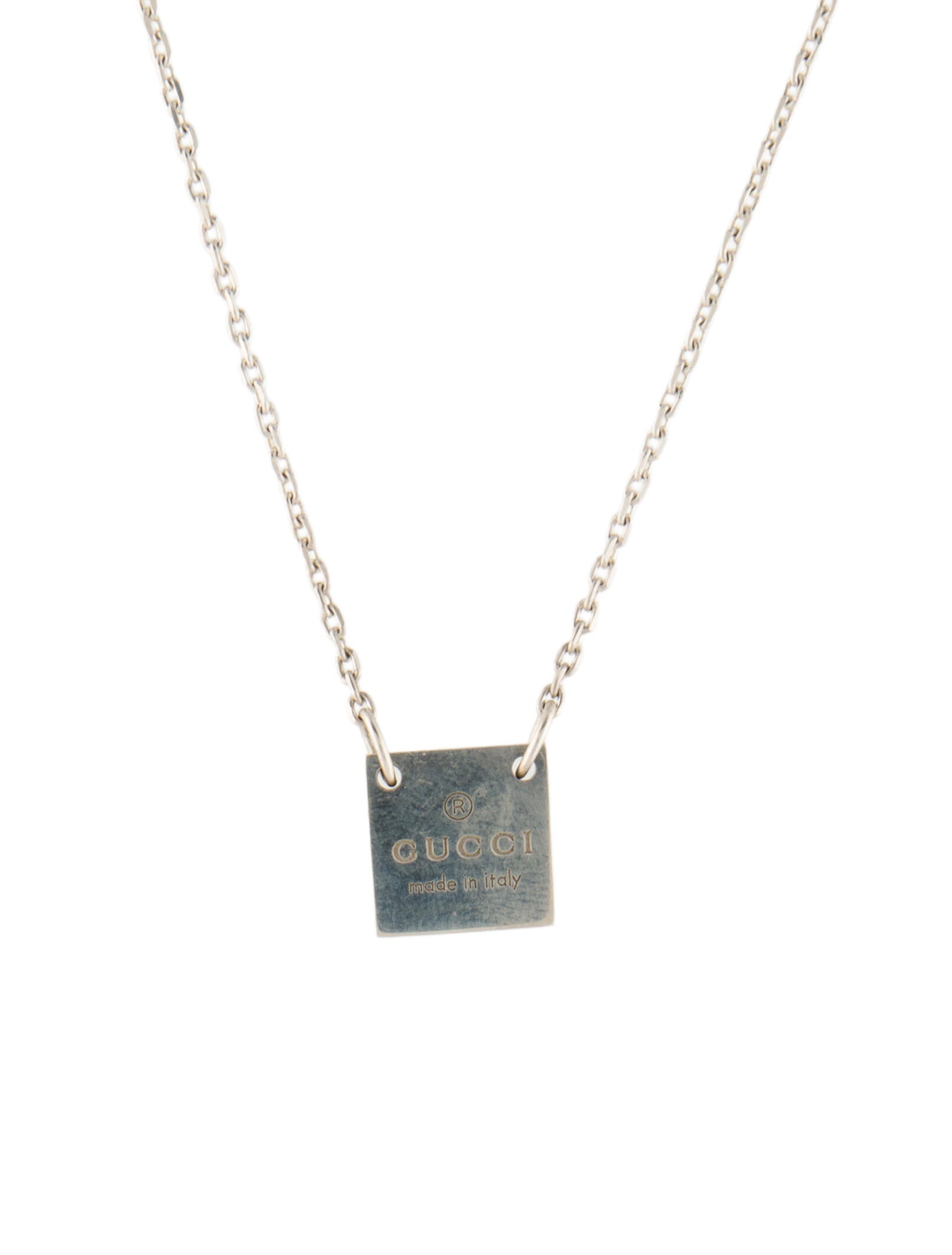 Gucci Square Trademark Pendant Necklace