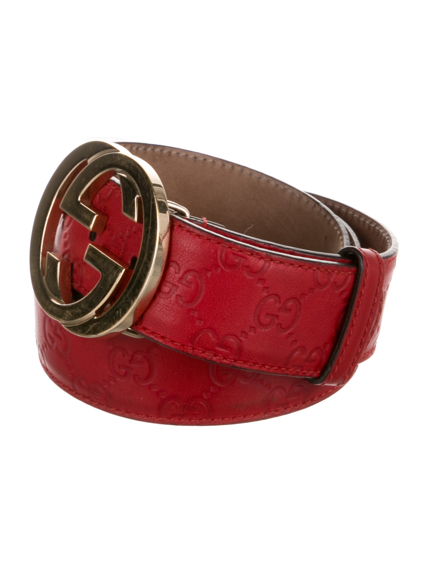 Gucci Embossed Leather Belt