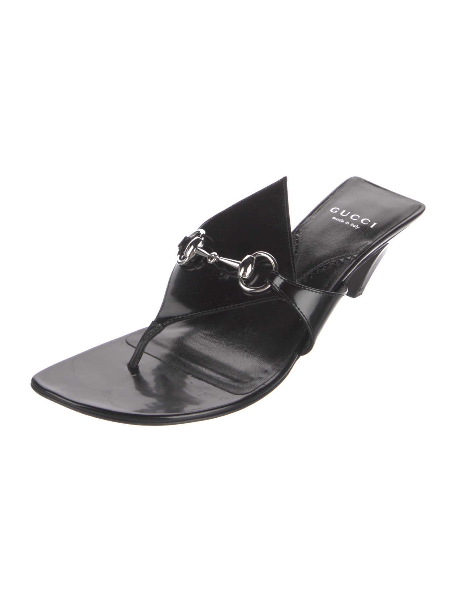 Gucci Horsebit Accent Leather Slides