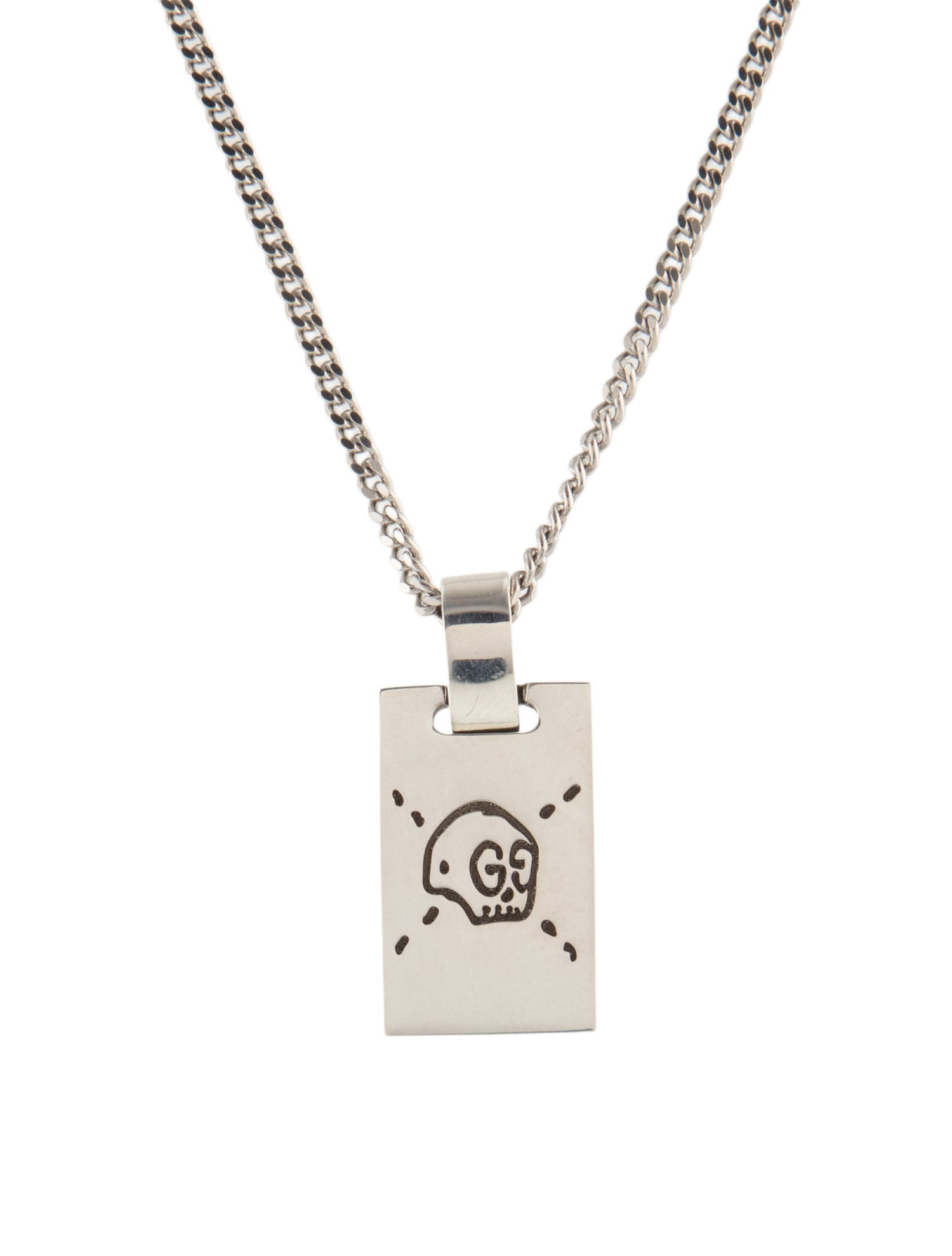 Gucci Ghost Tag Pendant Necklace