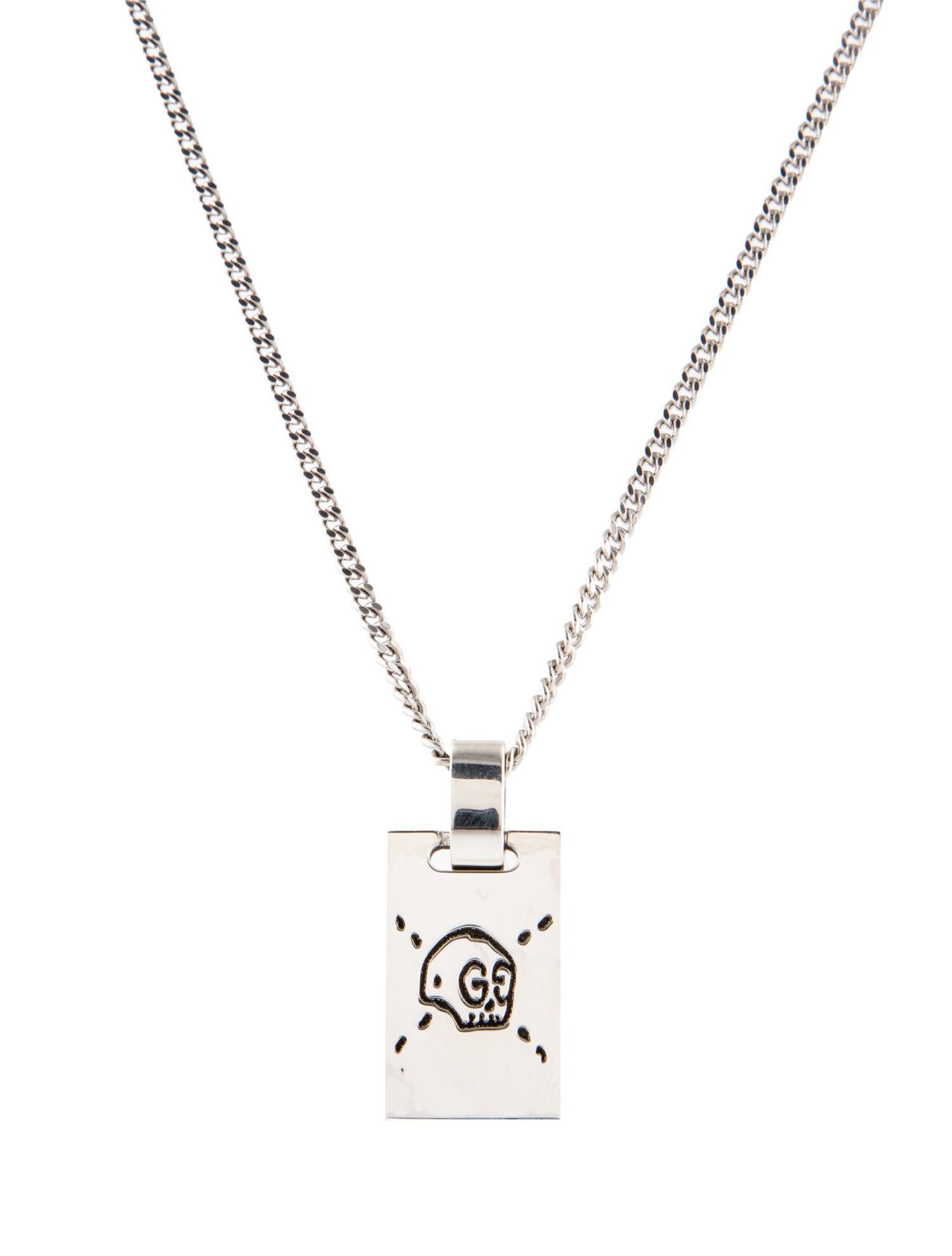 Gucci Ghost Tag Pendant Necklace