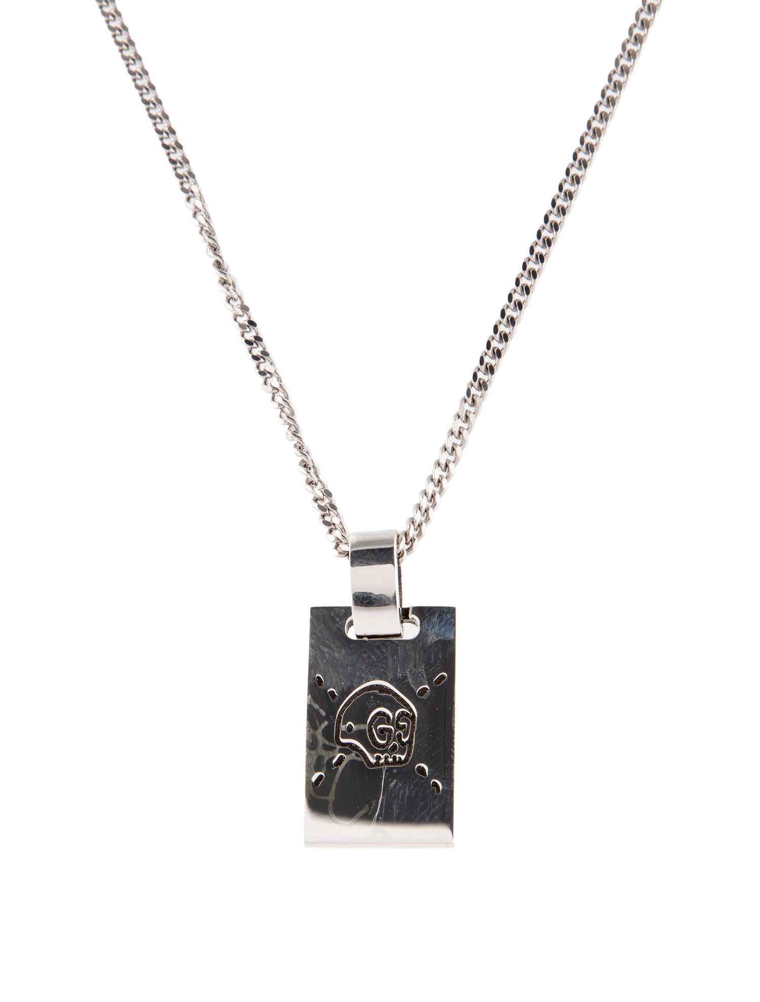 Gucci Ghost Tag Pendant Necklace