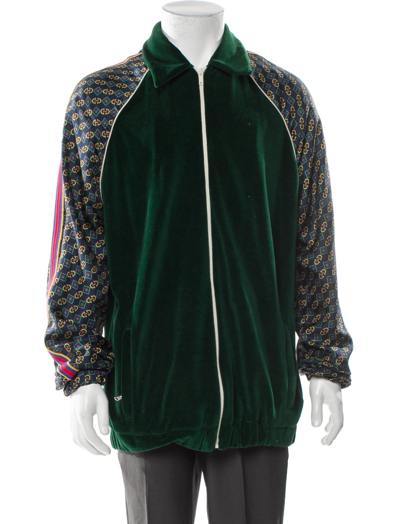 Gucci Web Accent Printed Moto Jacket