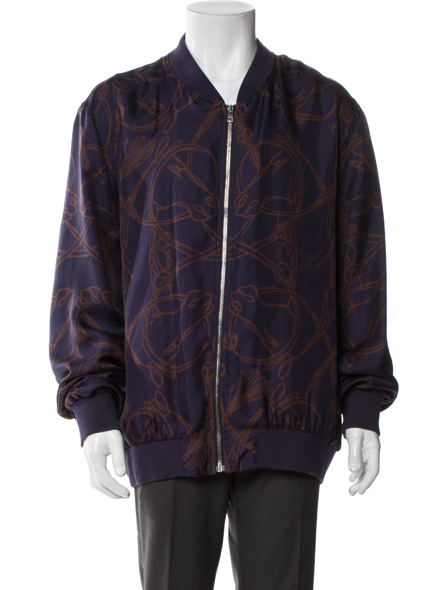Gucci Silk Printed Bomber Jacket