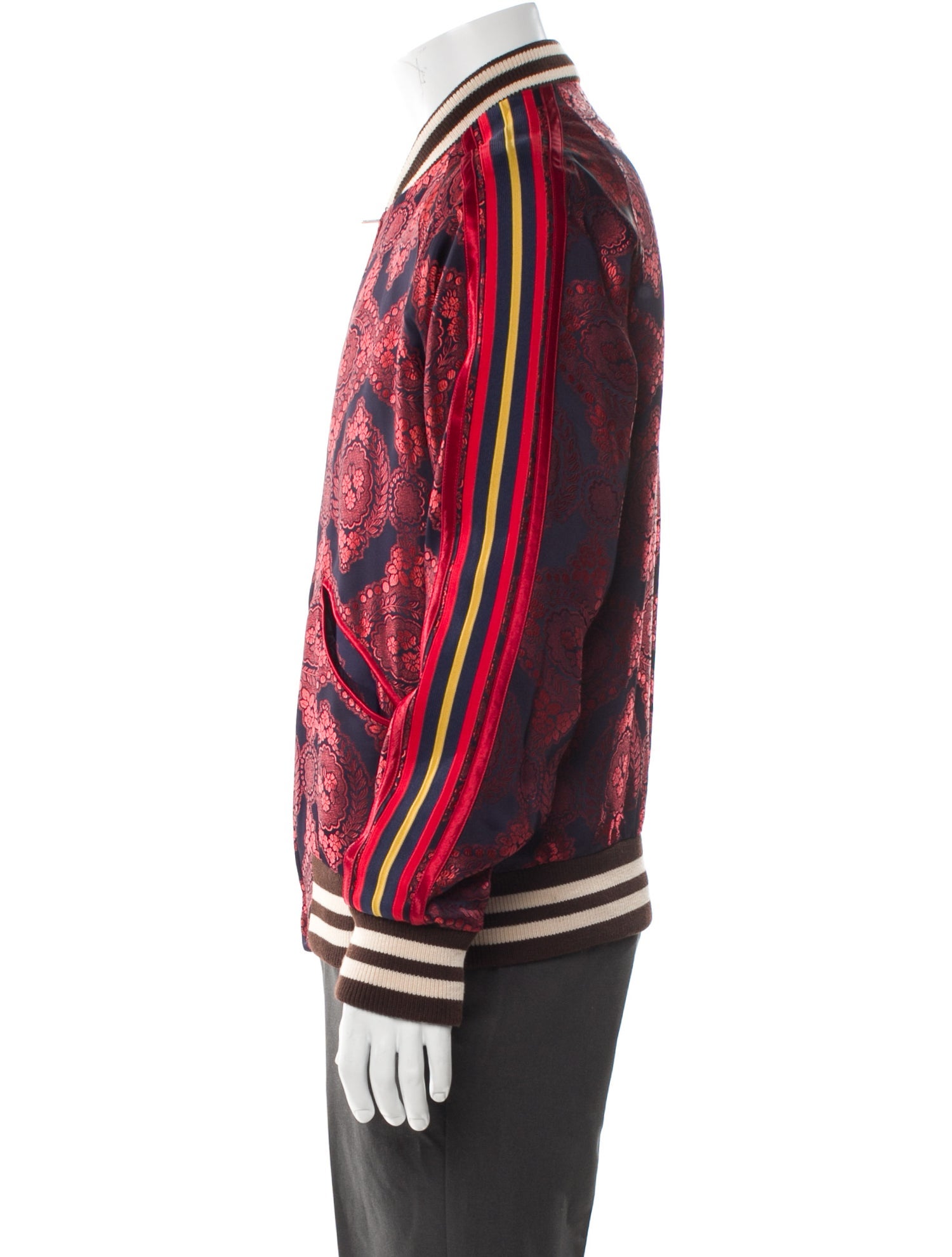 Gucci Web Accent Striped Bomber Jacket