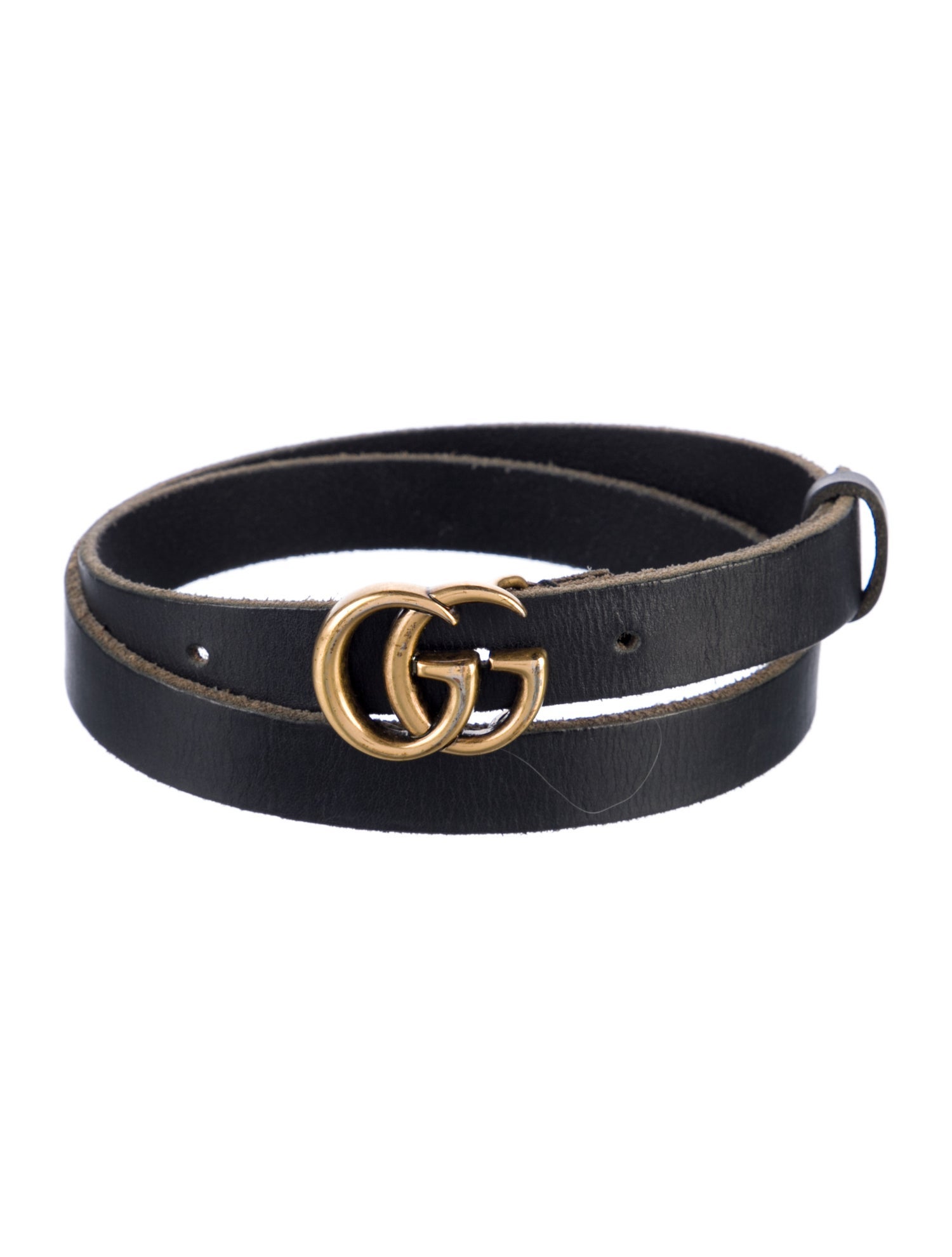 Gucci Double G Logo Skinny Belt