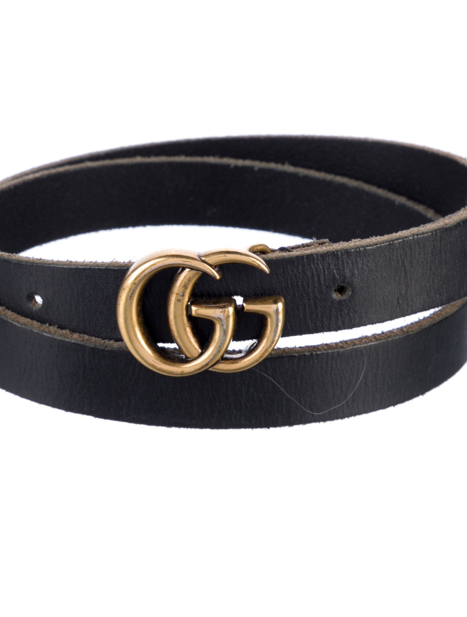 Gucci Double G Logo Skinny Belt