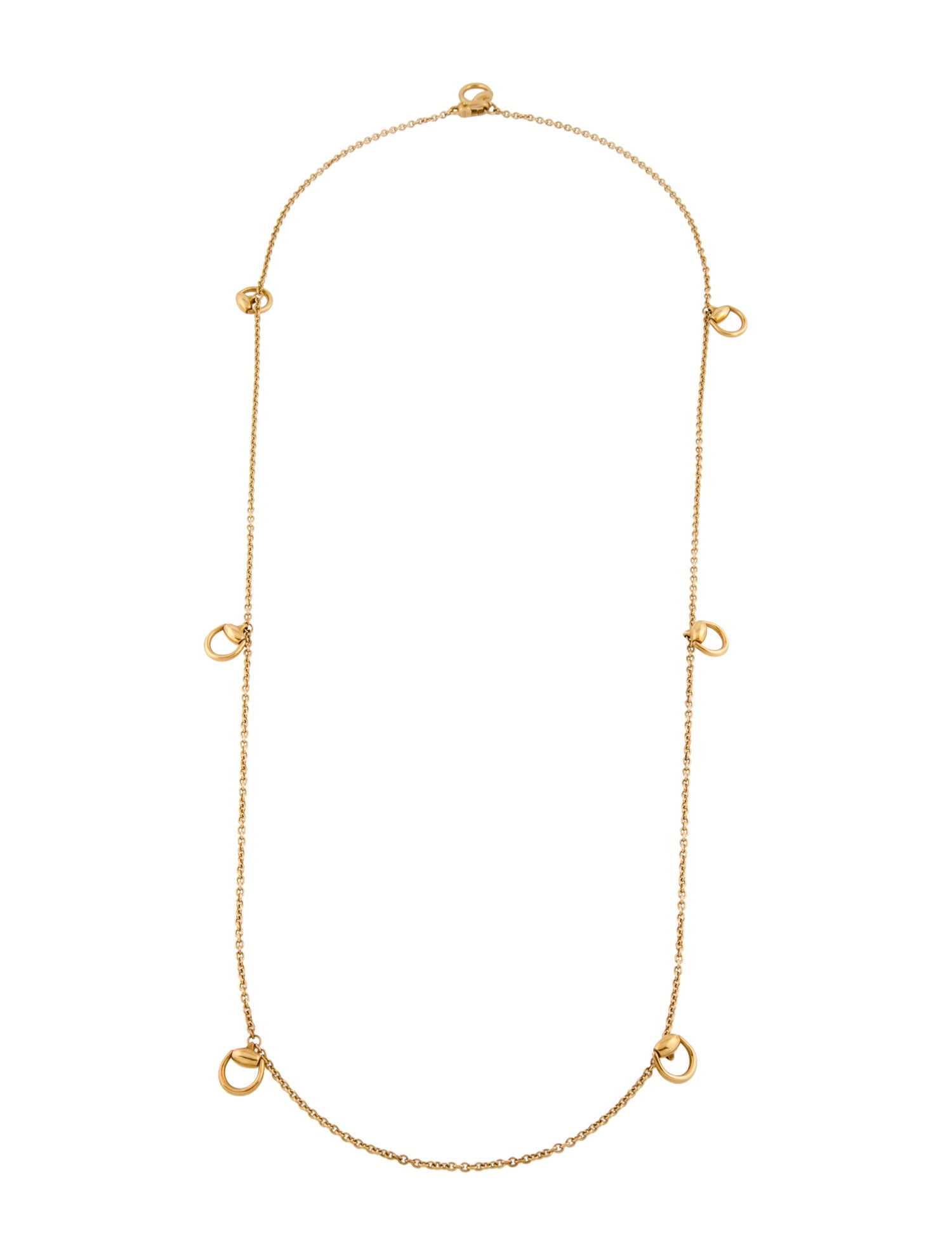 Gucci 18K Horsebit Station Necklace