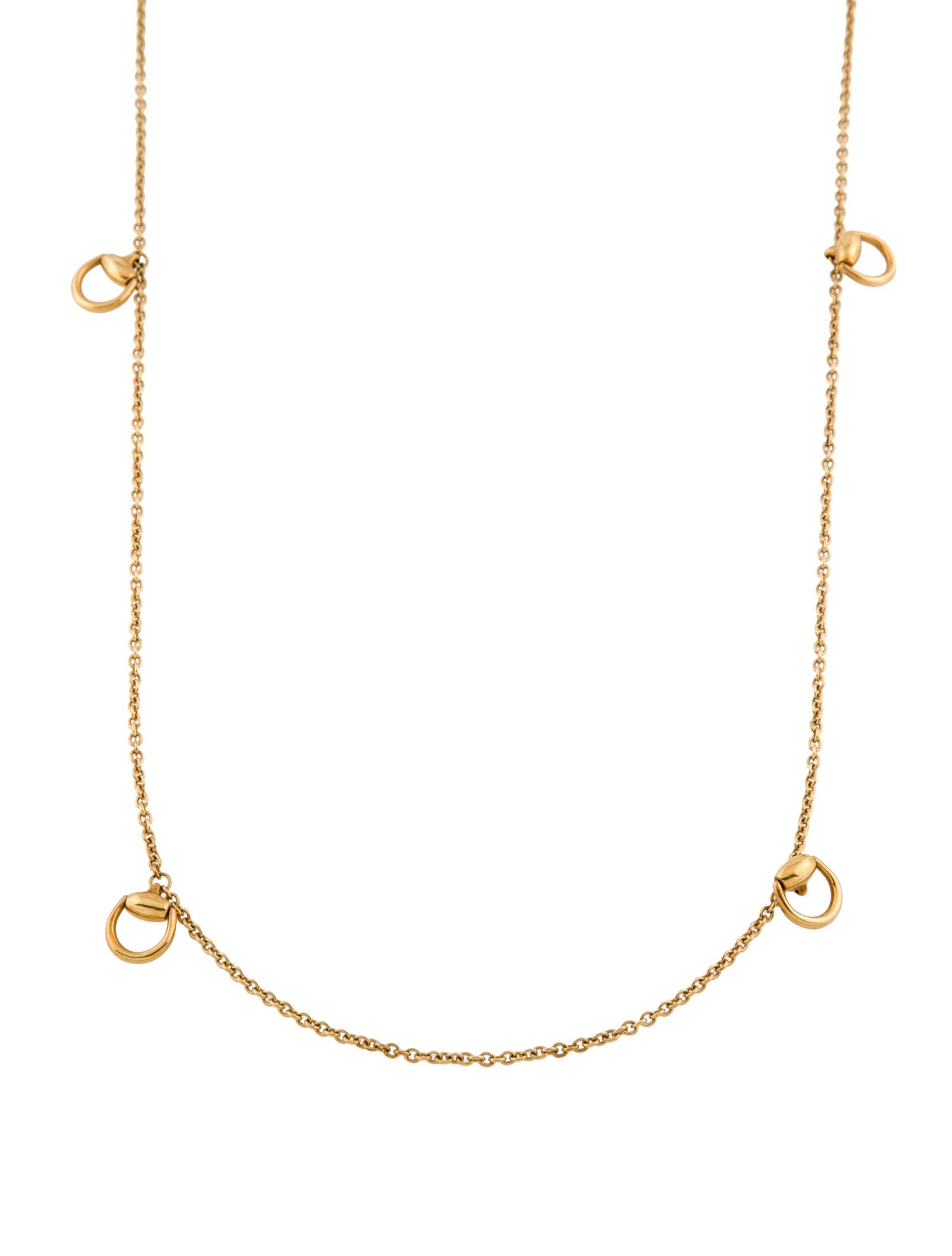 Gucci 18K Horsebit Station Necklace