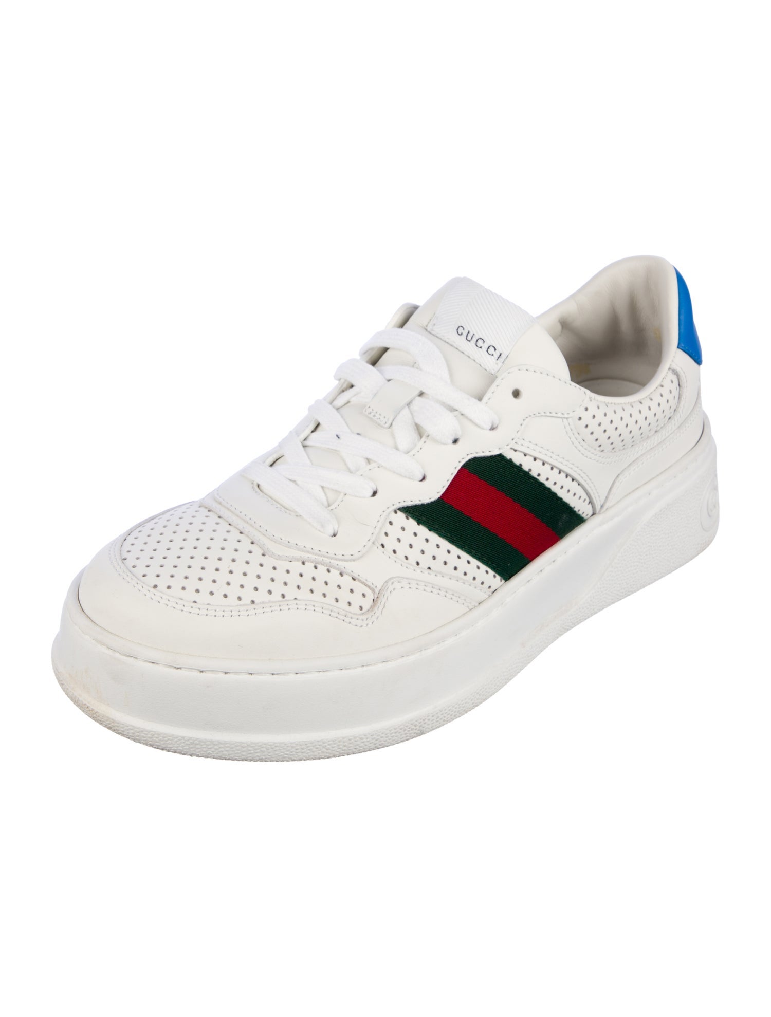 Gucci Web Accent Leather Sneakers