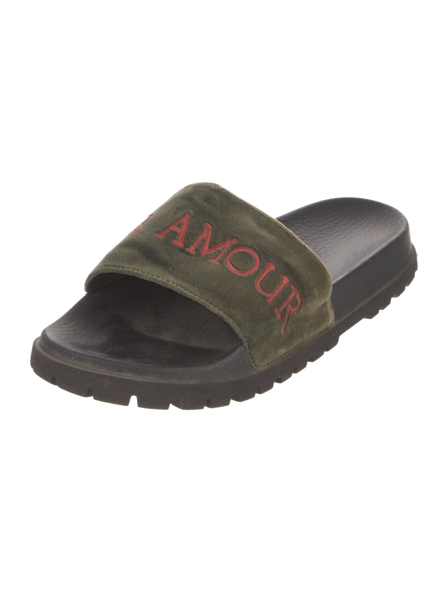 Gucci Gucci Velvet Printed Slides Velvet Slides