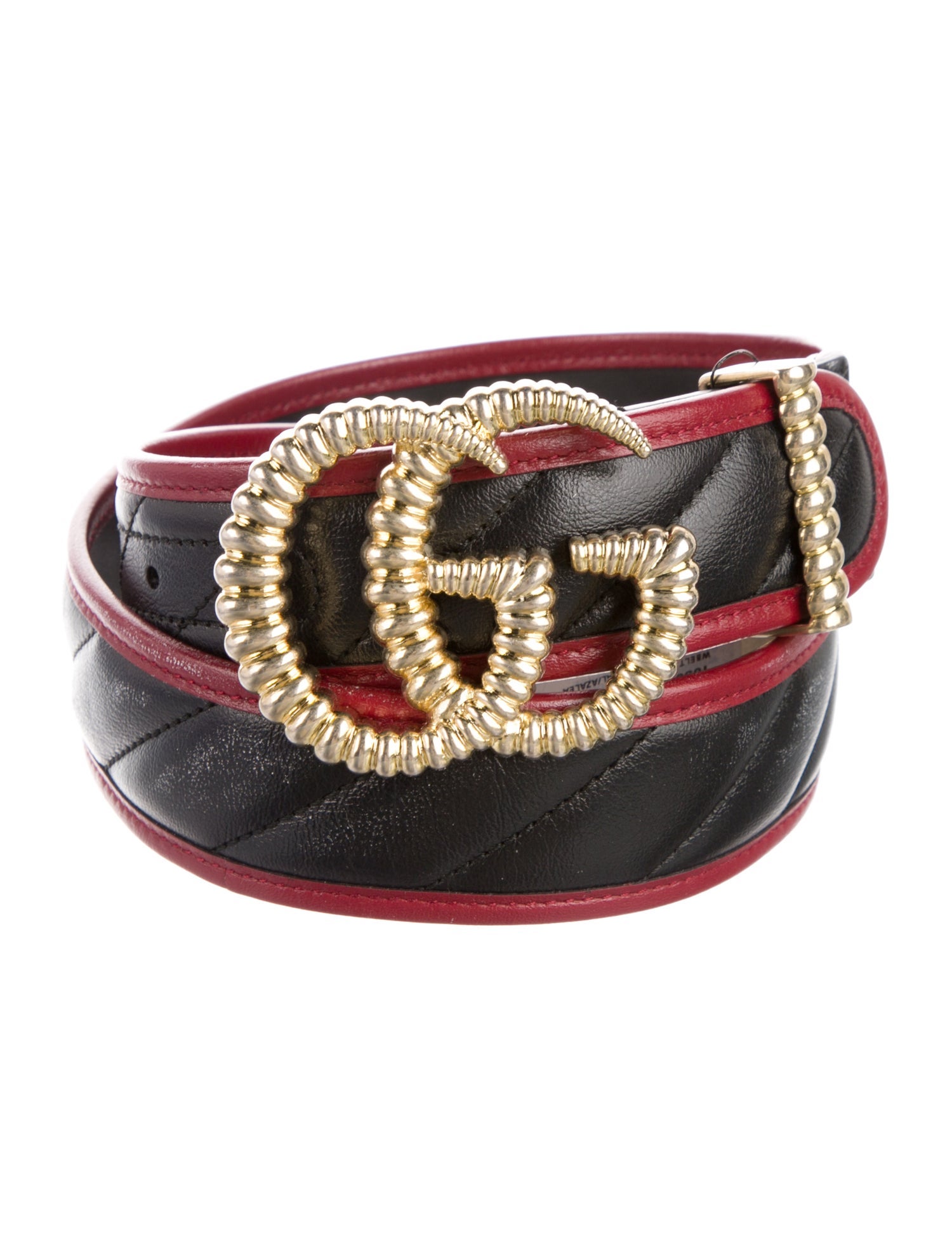 Gucci Double G Logo Leather Belt