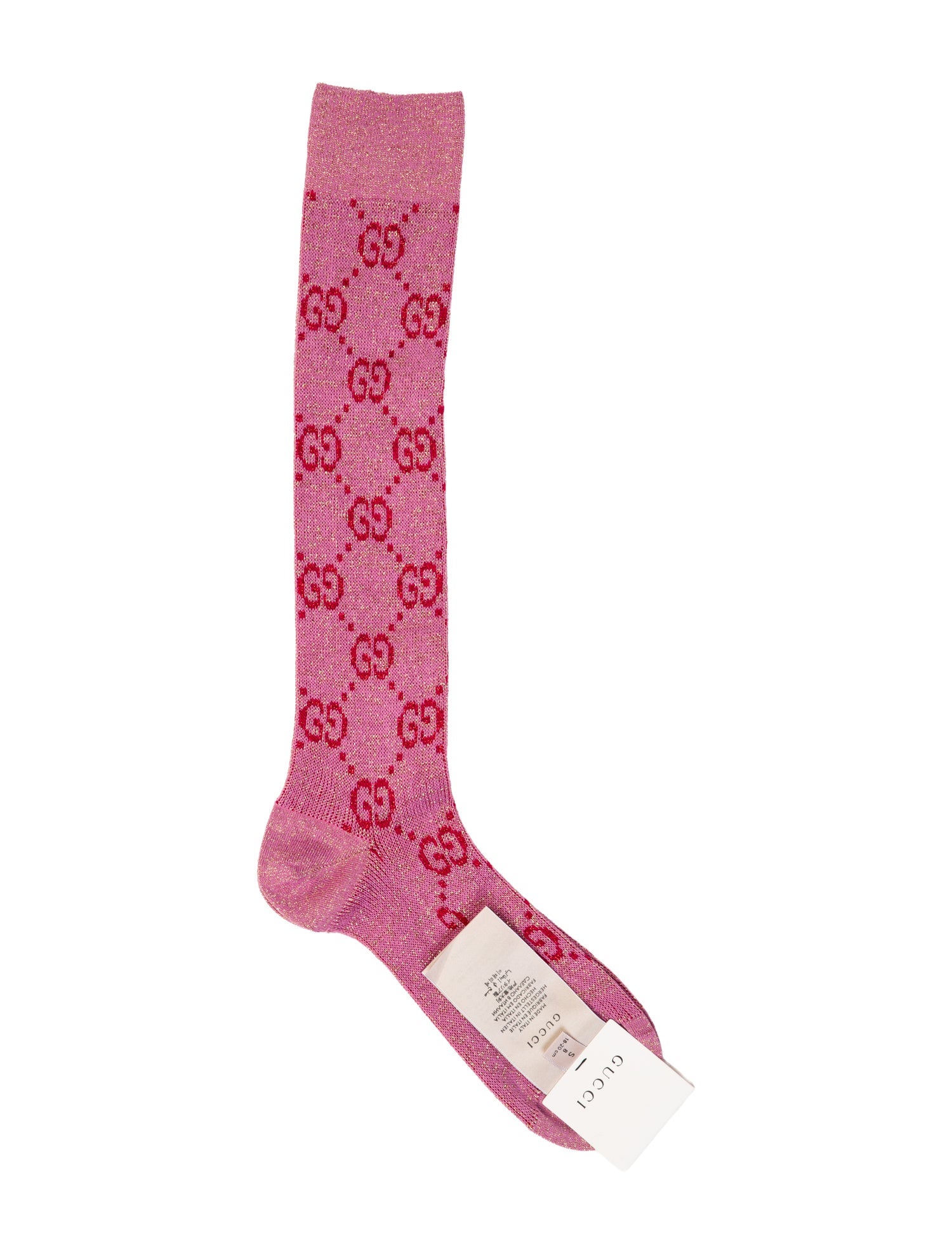 Gucci Metallic GG Knee Socks w/Tags