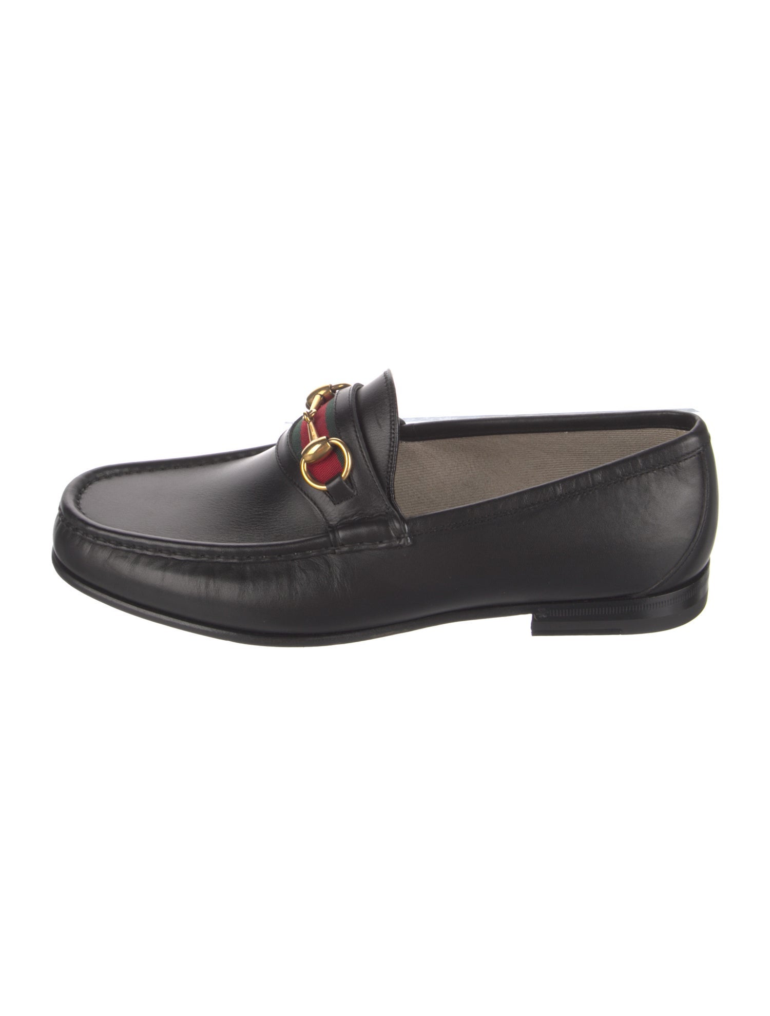 Gucci Web Accent Leather Dress Loafers