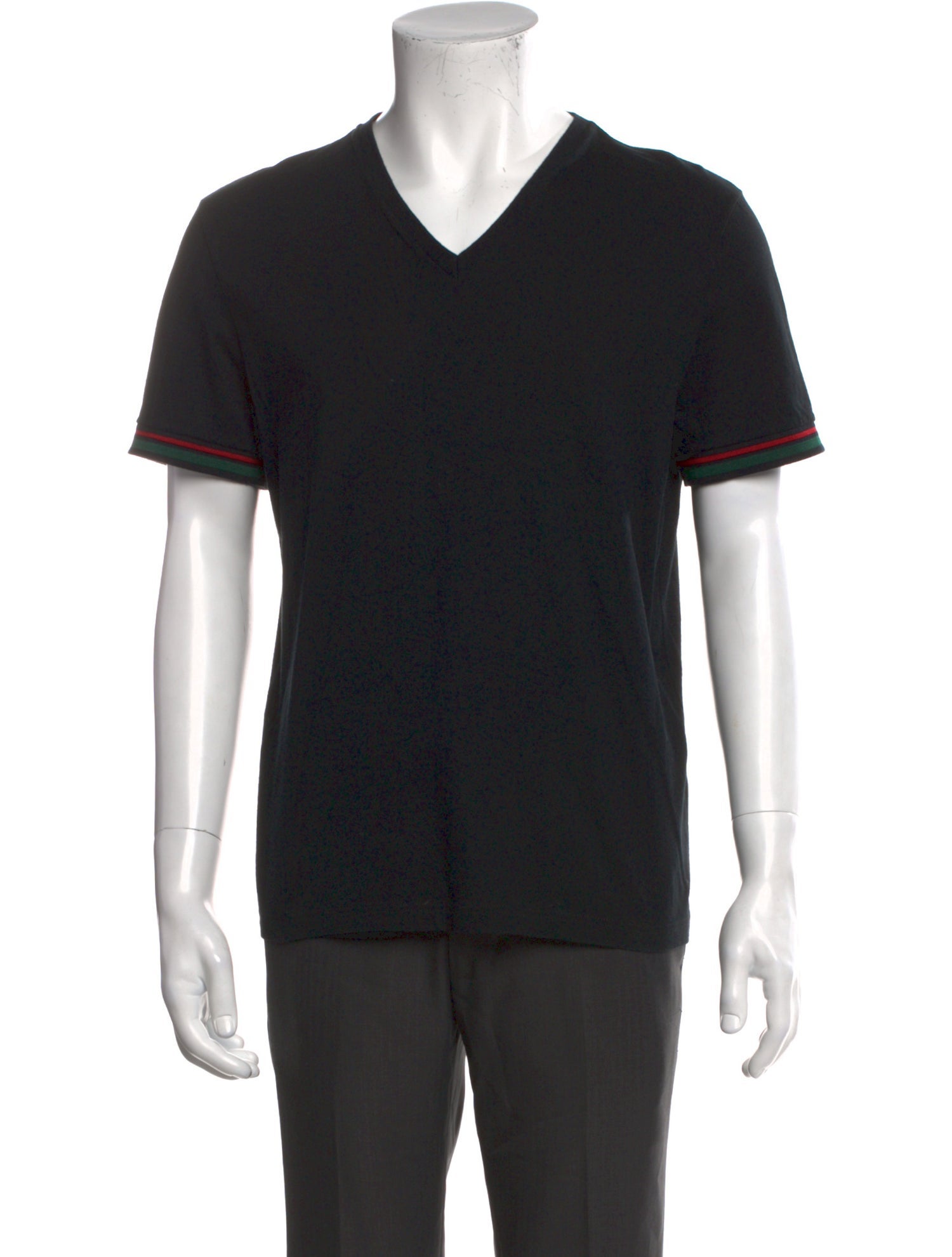 Gucci Web Accent V-Neck T-Shirt