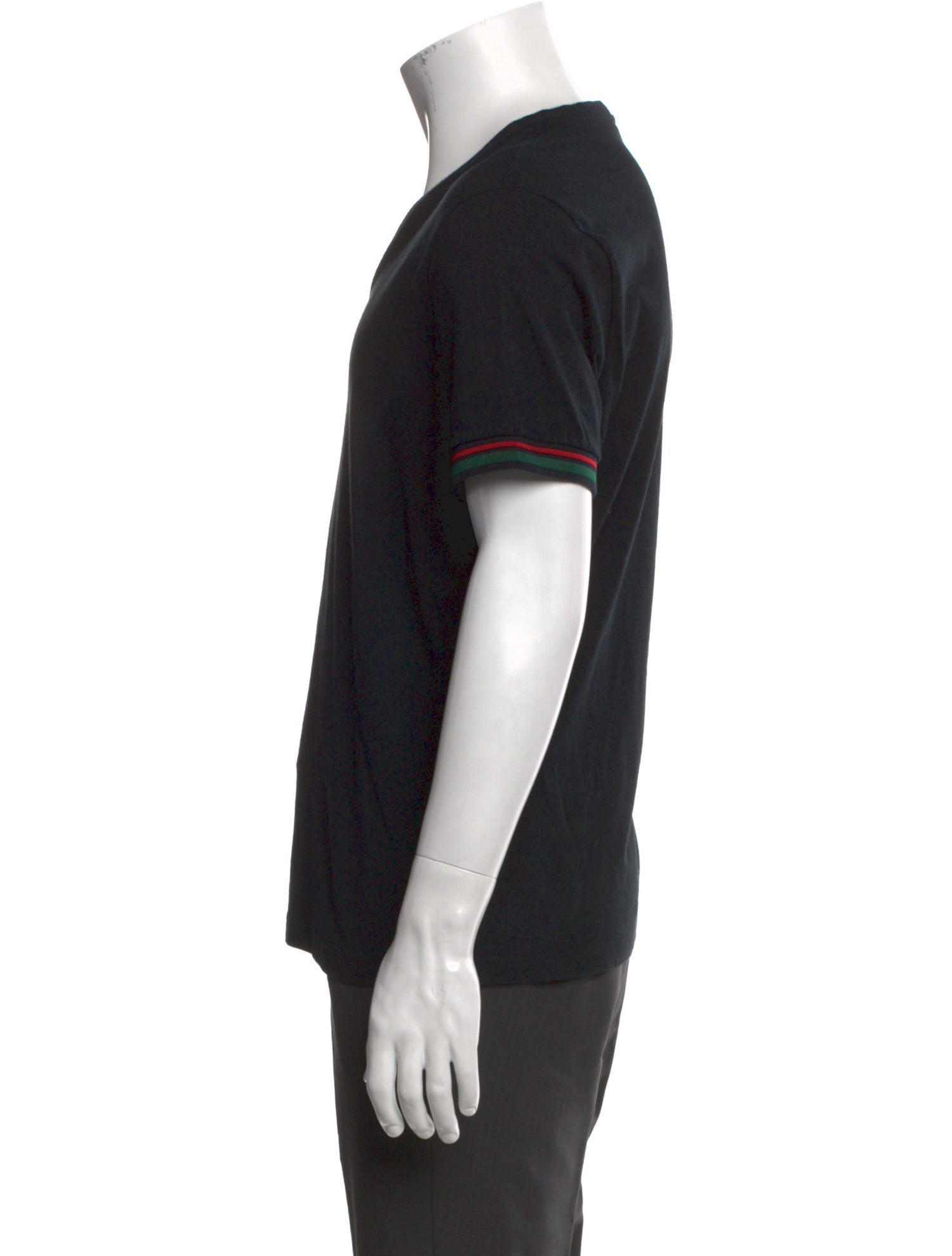 Gucci Web Accent V-Neck T-Shirt