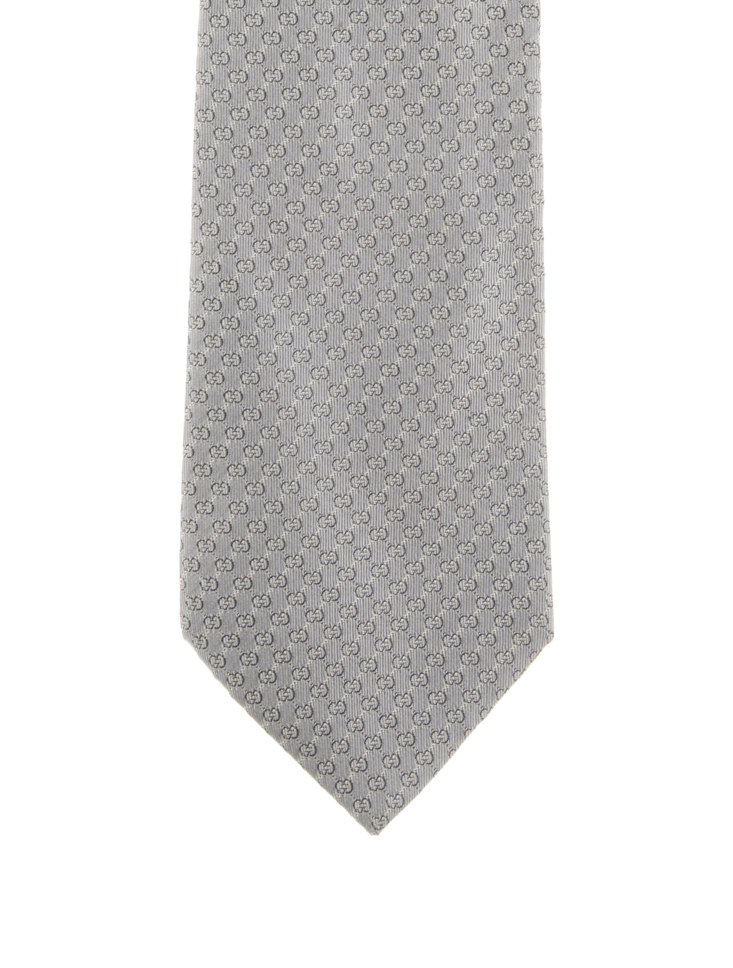 Gucci Grey Silk Pattern Tie