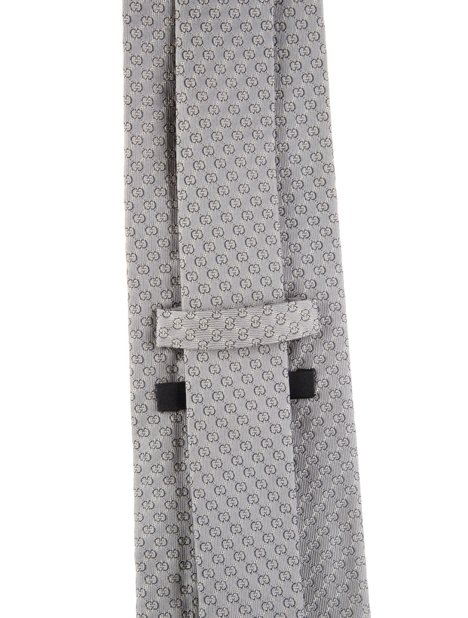 Gucci Grey Silk Pattern Tie
