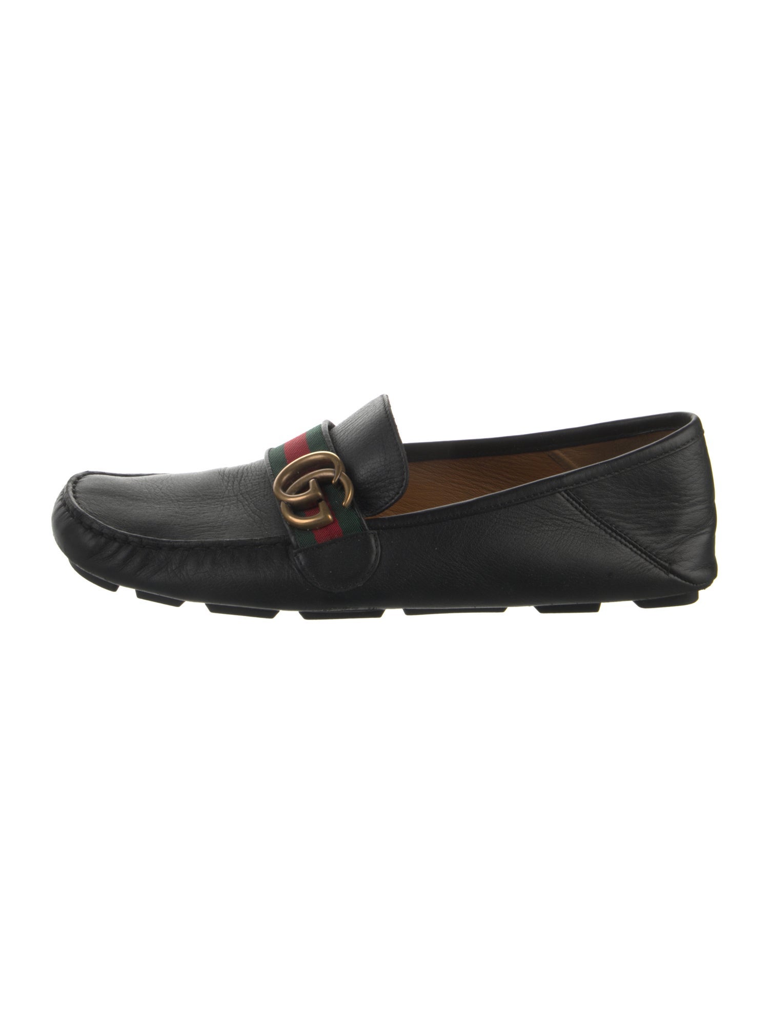 Gucci Web Accent Leather Drivers