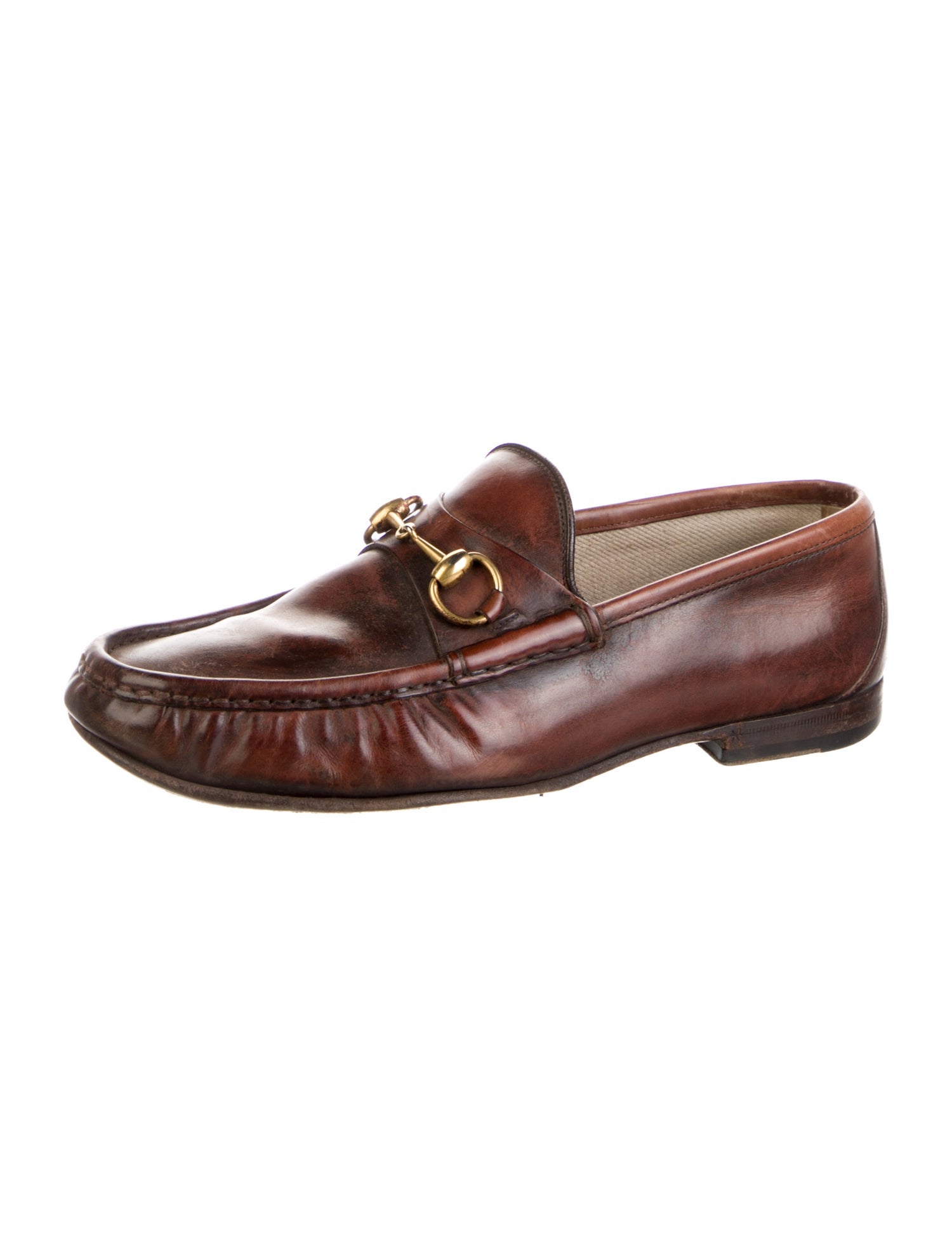 Gucci Horsebit Accent Leather Dress Loafers