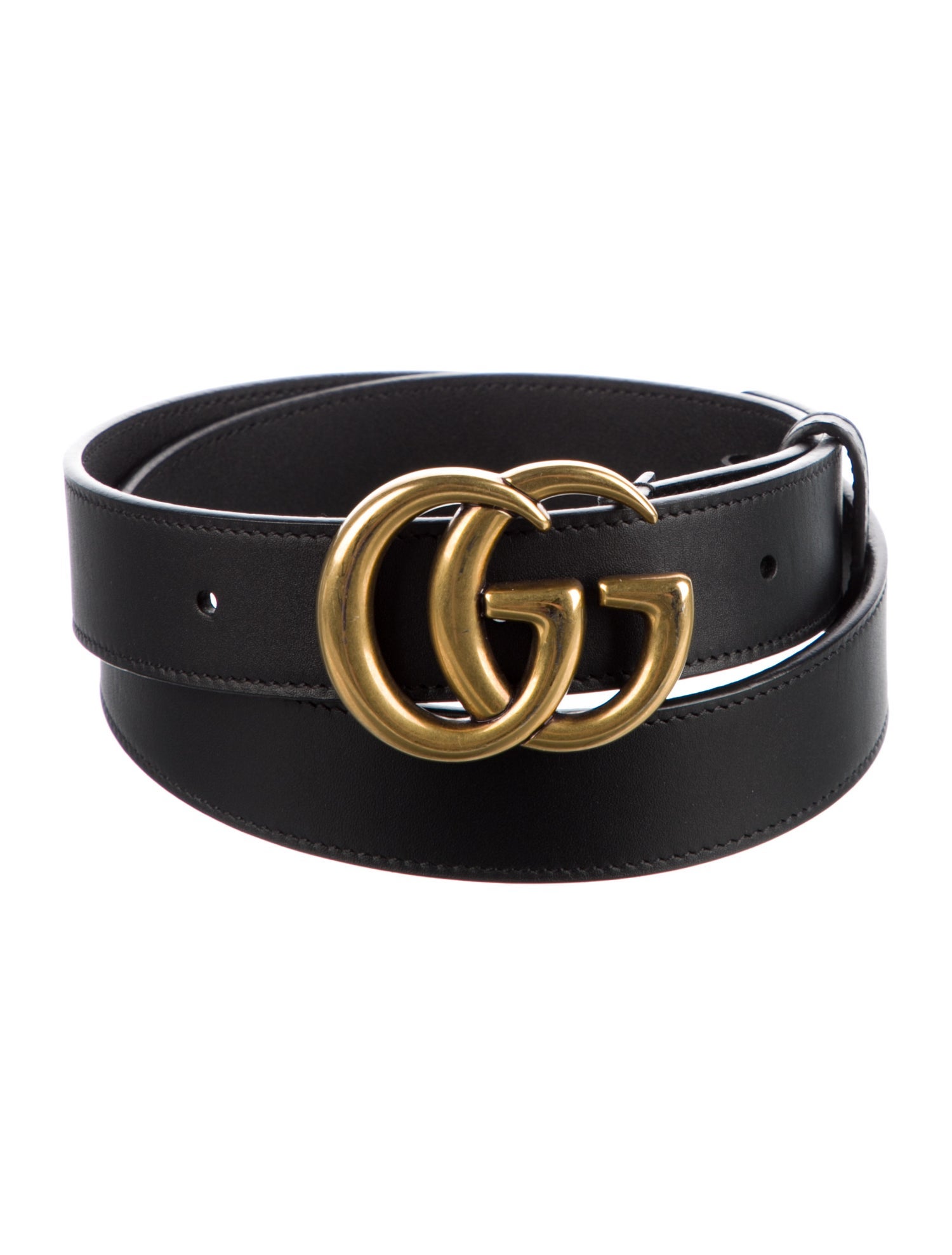 Gucci Double G Logo Leather Belt