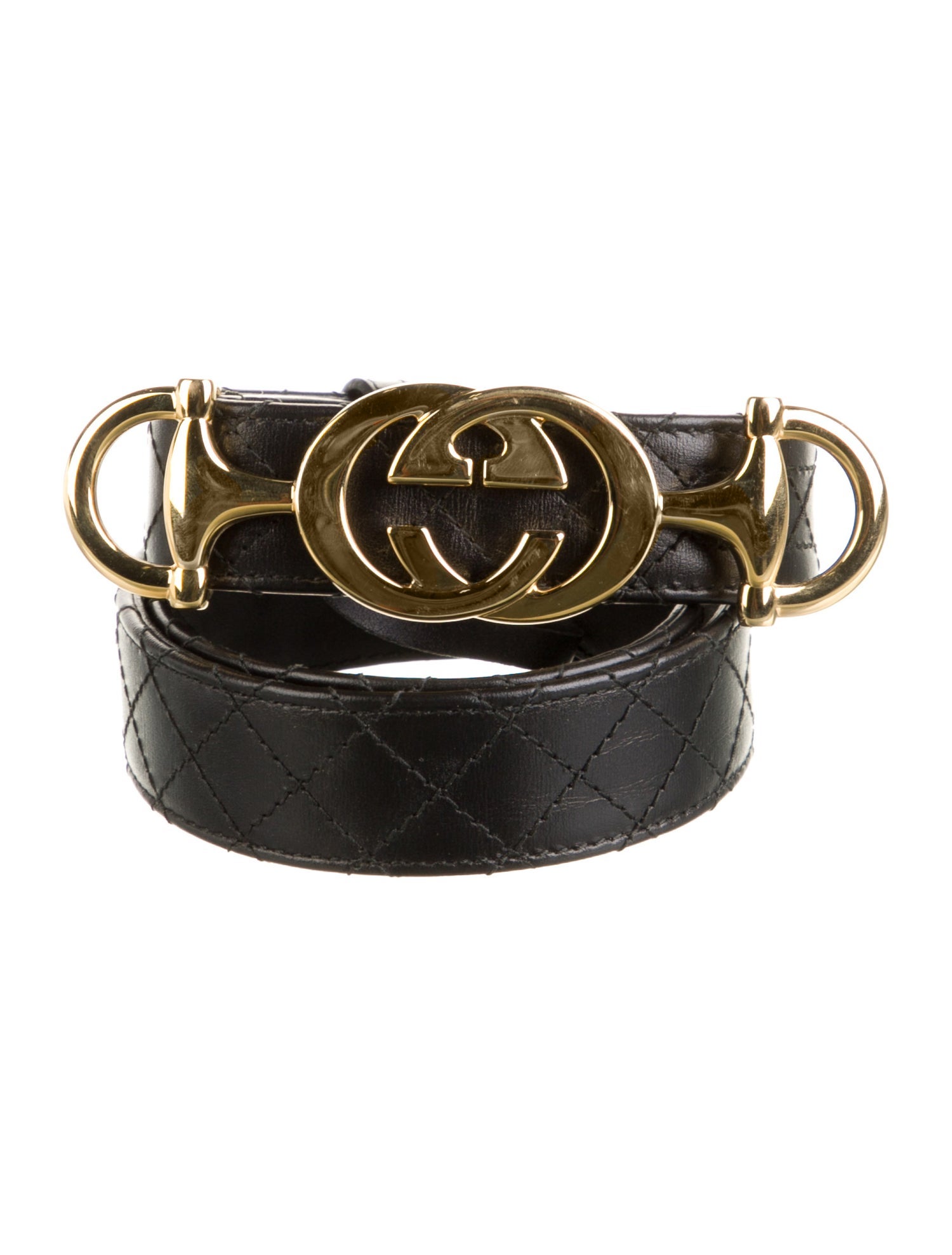 Gucci Quilted Pattern Leather Belt