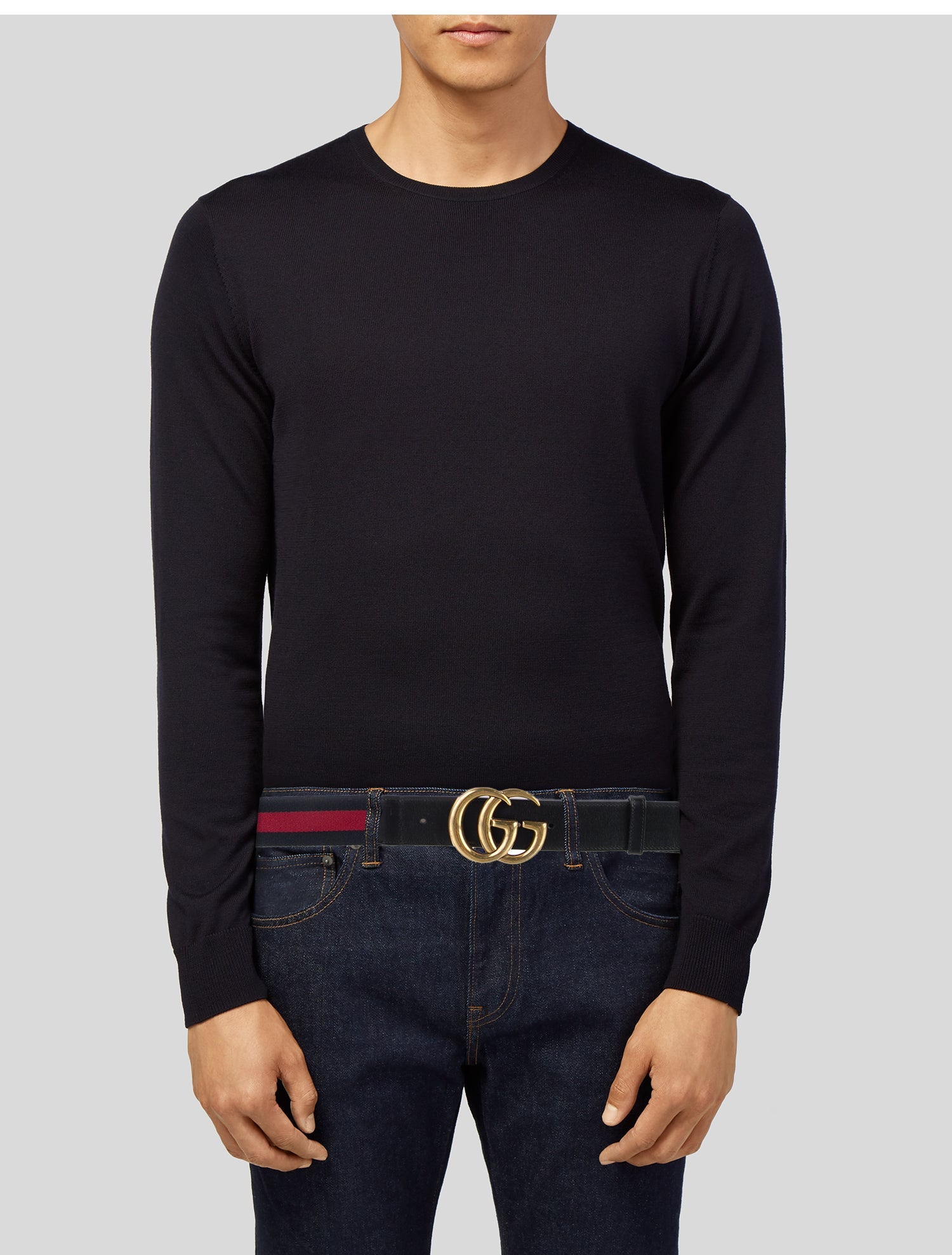 Gucci Double G Logo Canvas Belt Kit