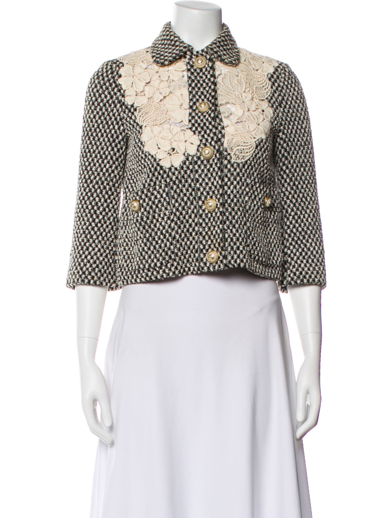 Gucci Tweed Pattern Evening Jacket