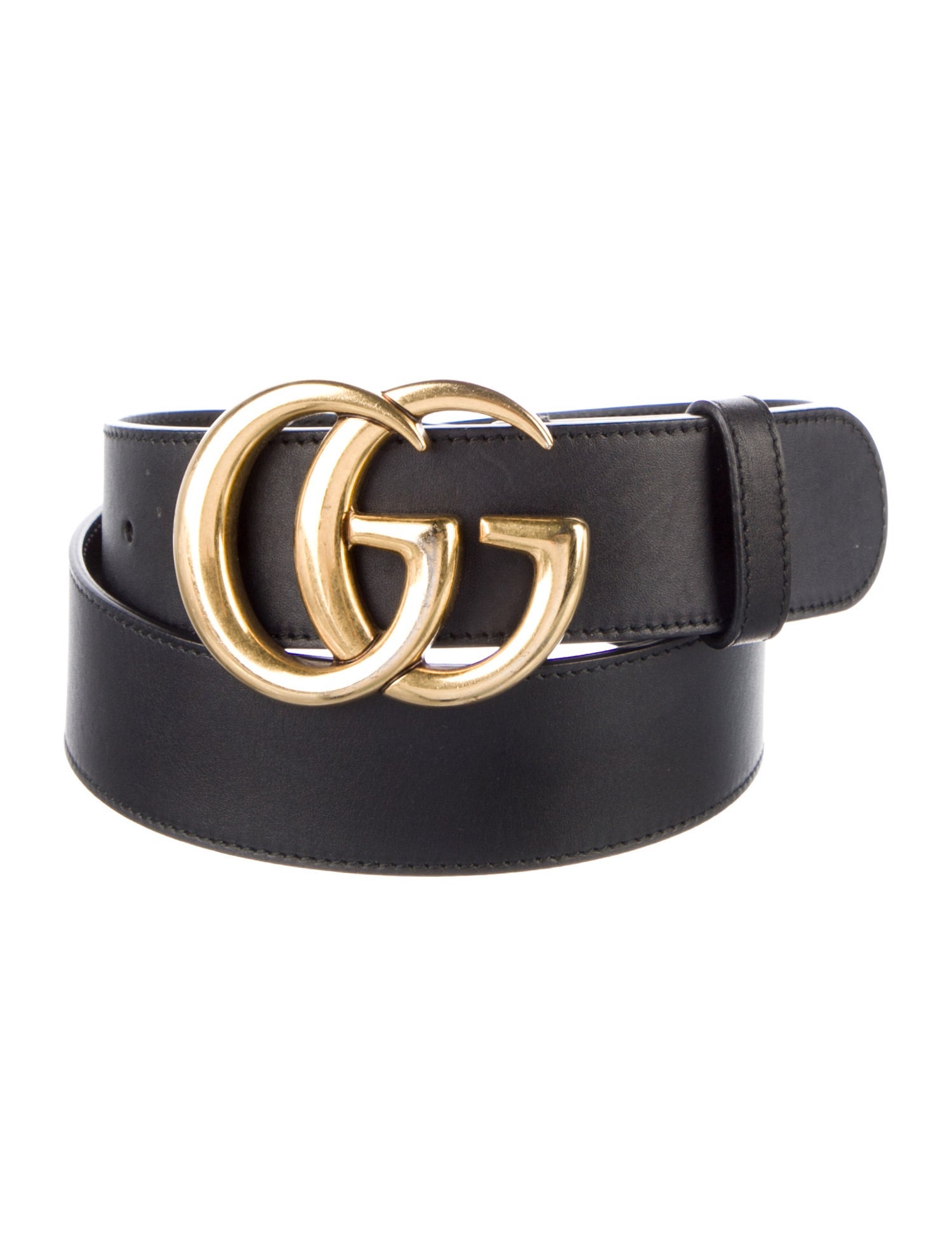 Gucci Double G Logo Leather Belt