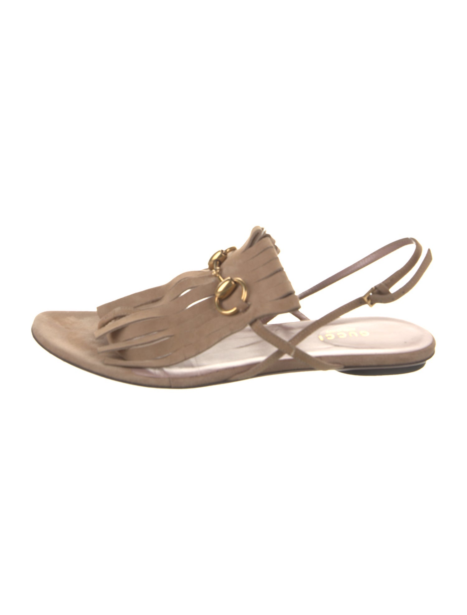 Gucci Horsebit Accent Suede Slingback Sandals