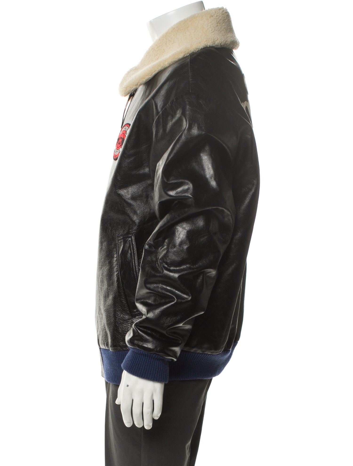 Gucci Web Accent Calf Leather Jacket