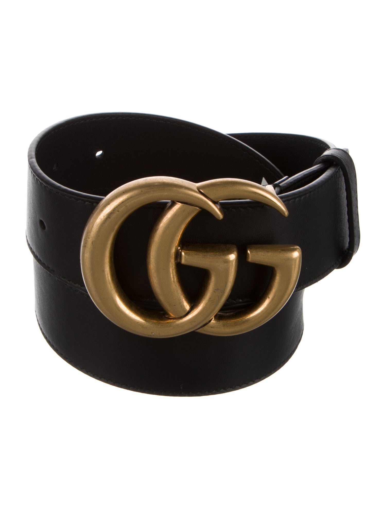 Gucci Double G Logo Leather Belt