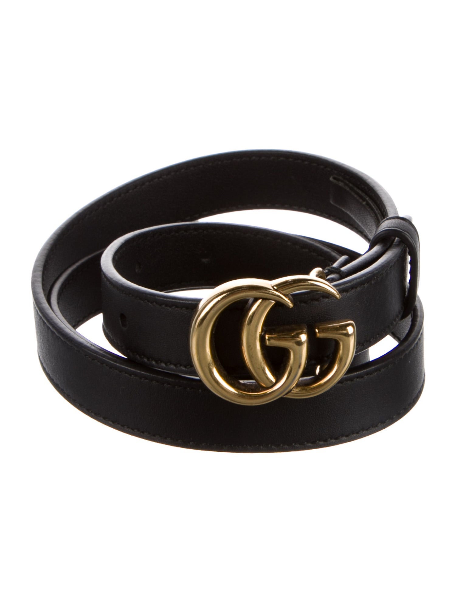 Gucci Double G Logo Skinny Belt