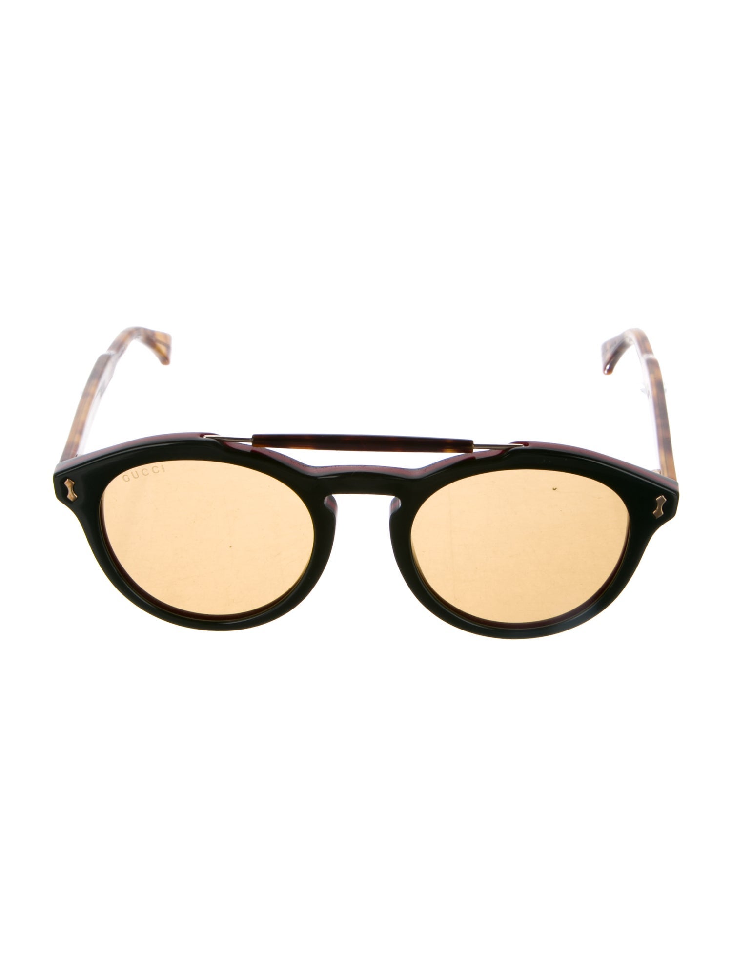 Gucci Web Accent Round Sunglasses
