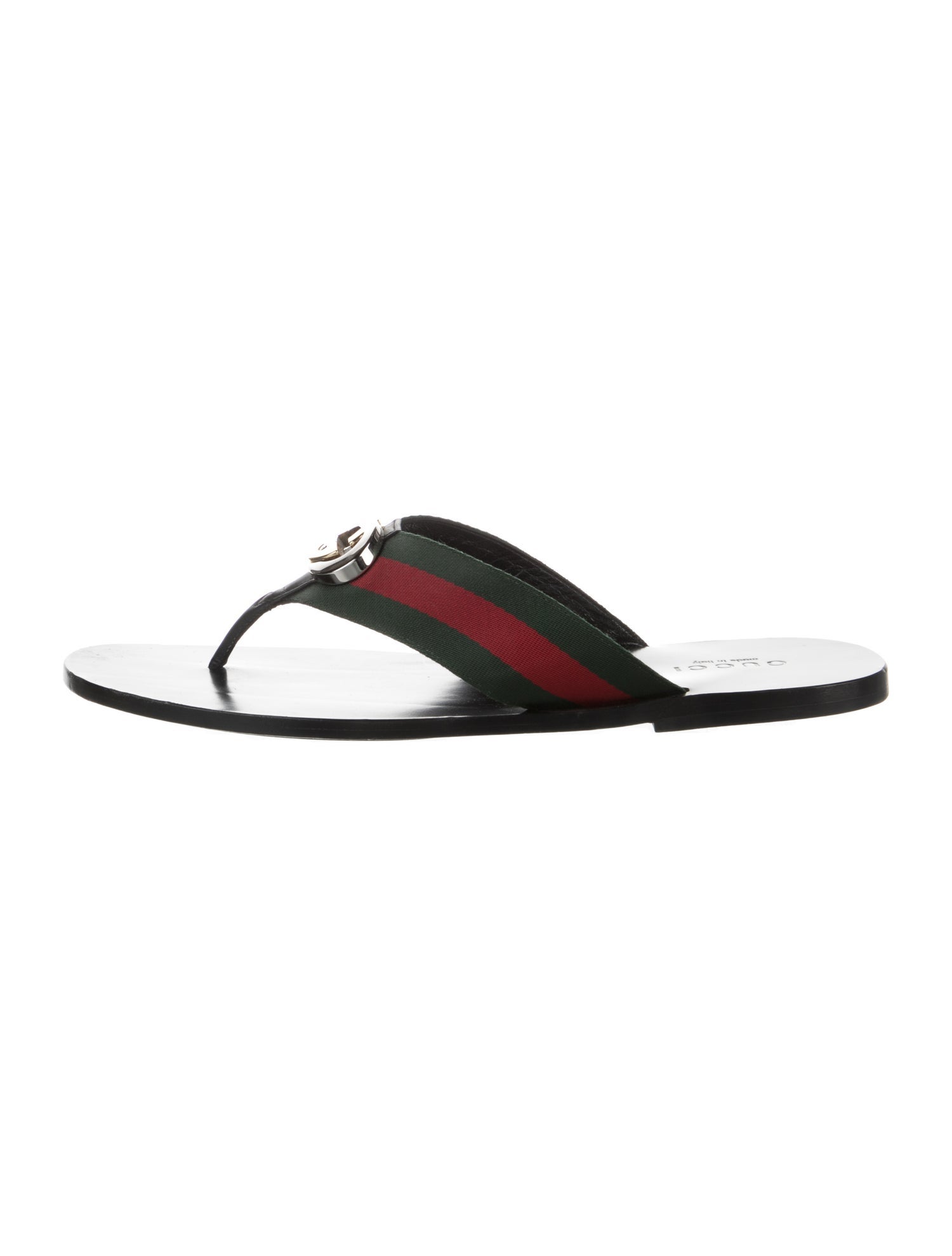Gucci Web Accent Flip Flops