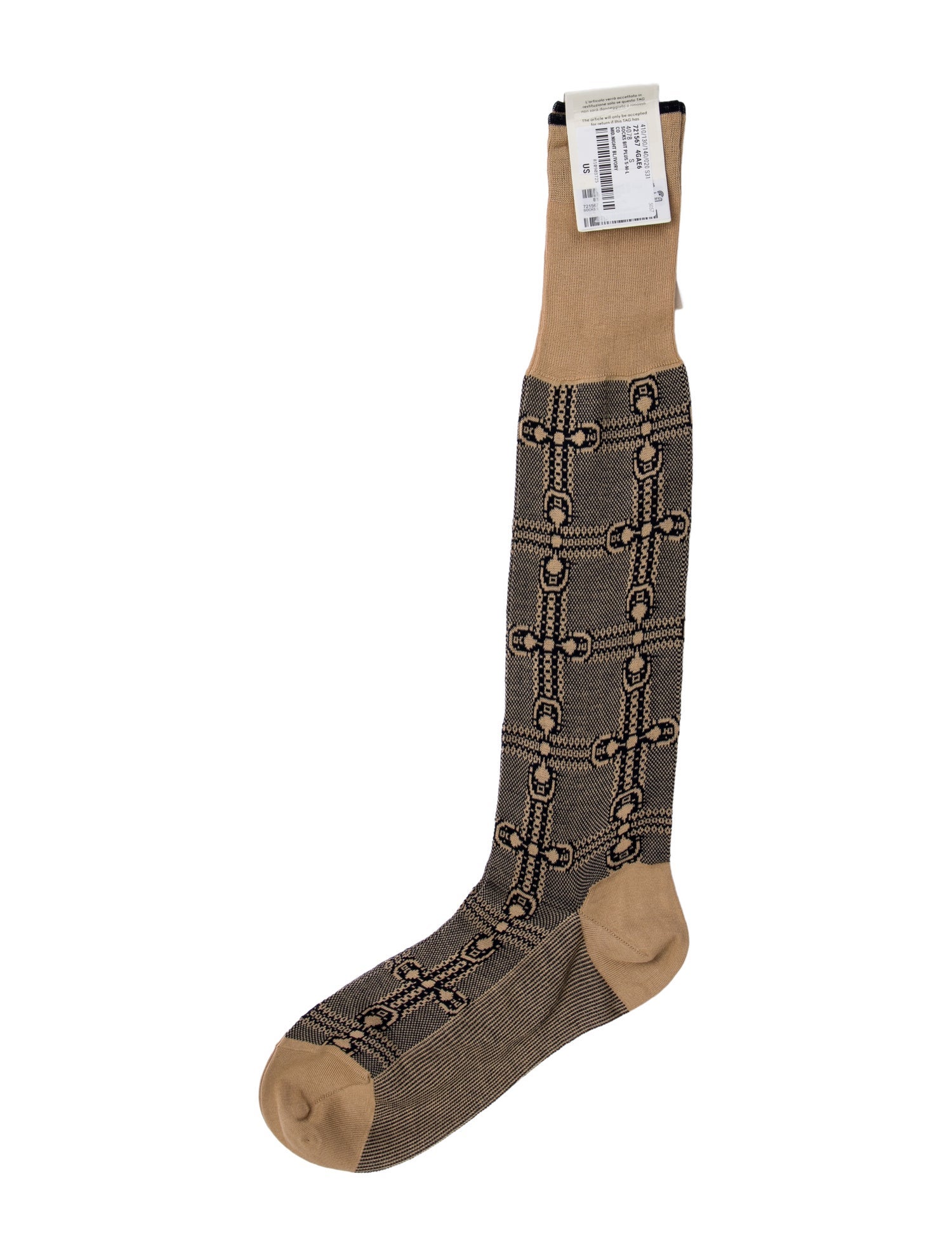 Gucci Cotton brown patterned socks w/Tags