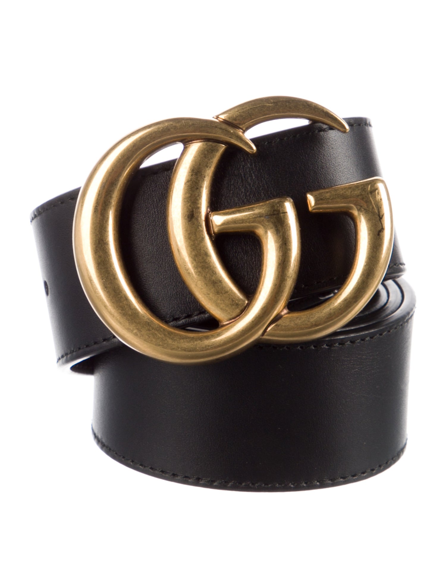 Gucci Double G Logo Leather Belt