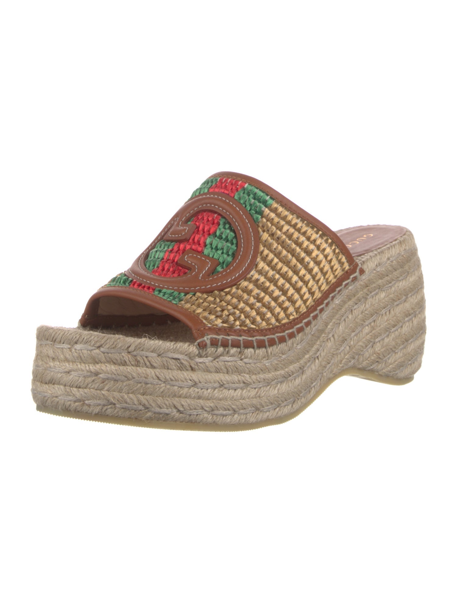 Gucci Raffia Striped Espadrilles