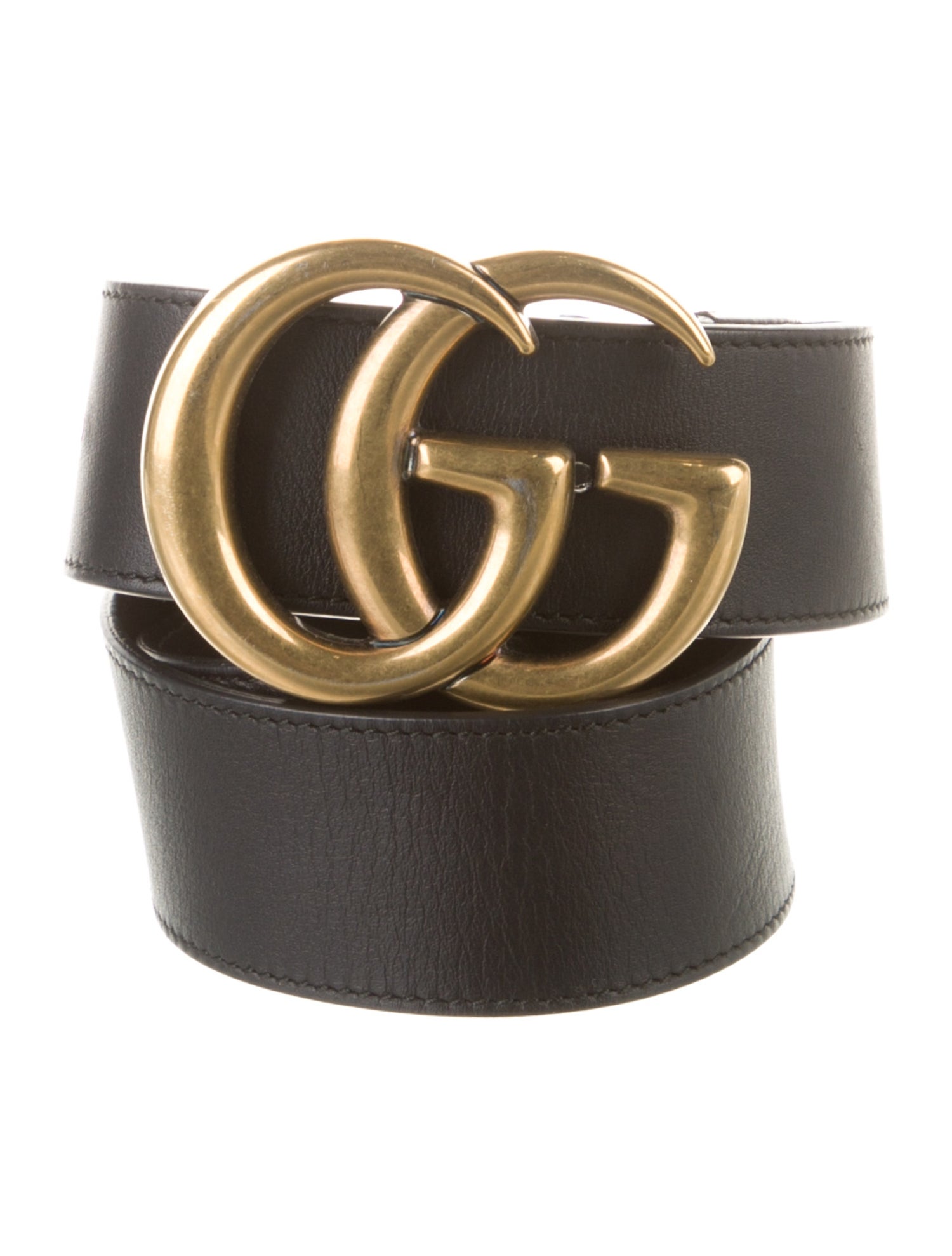 Gucci Double G Logo Leather Belt