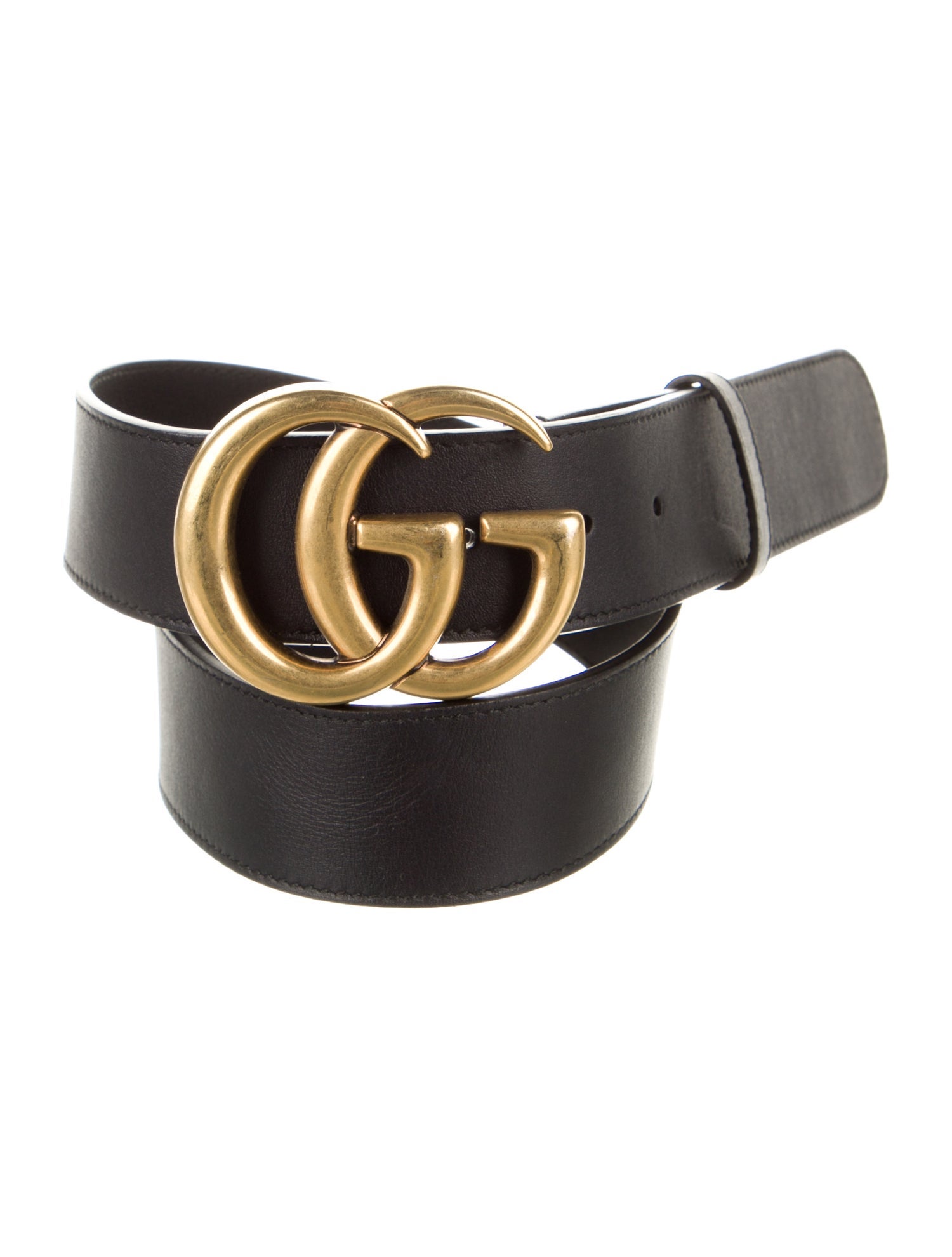 Gucci Double G Logo Leather Belt