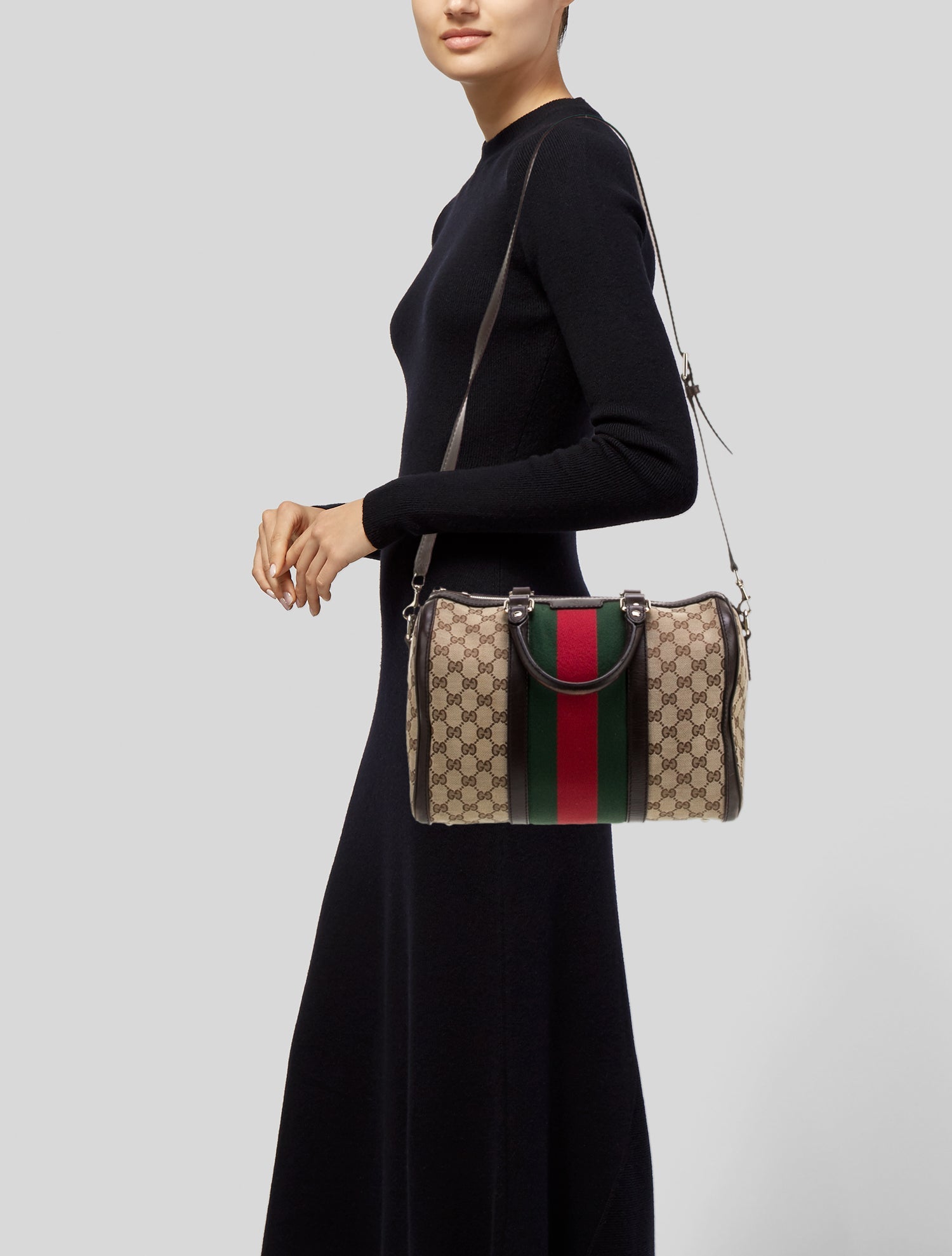 Gucci GG Canvas Web Boston