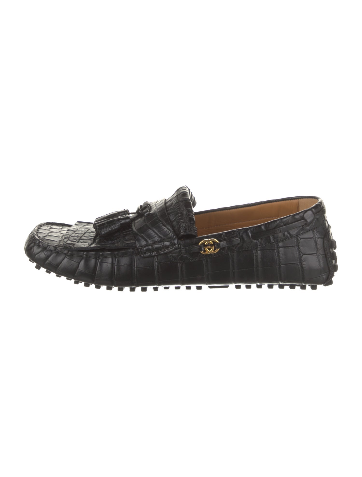 Gucci Leather Fringe Trim Accent Drivers
