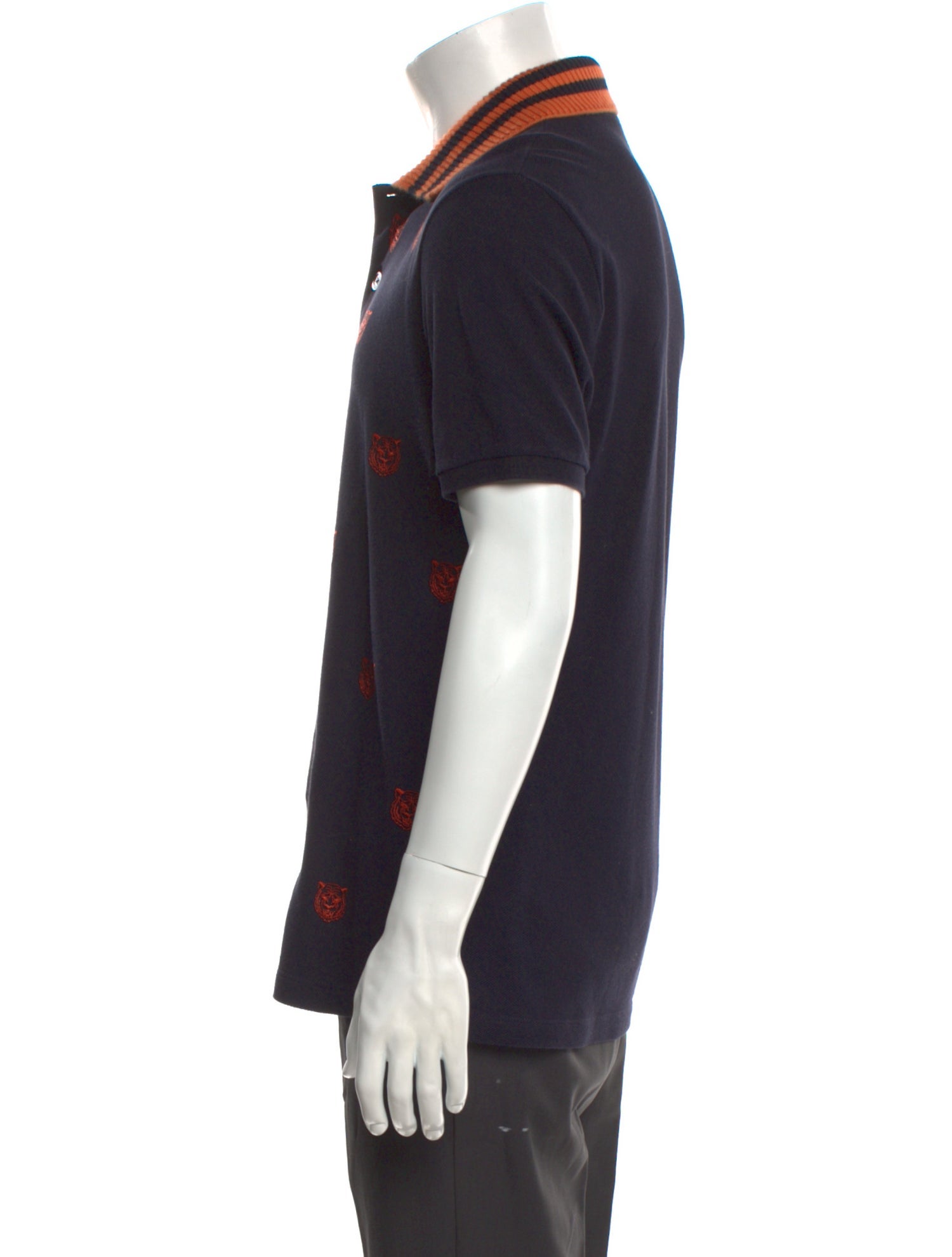 Gucci 2018 Feline Head Accent Polo Shirt