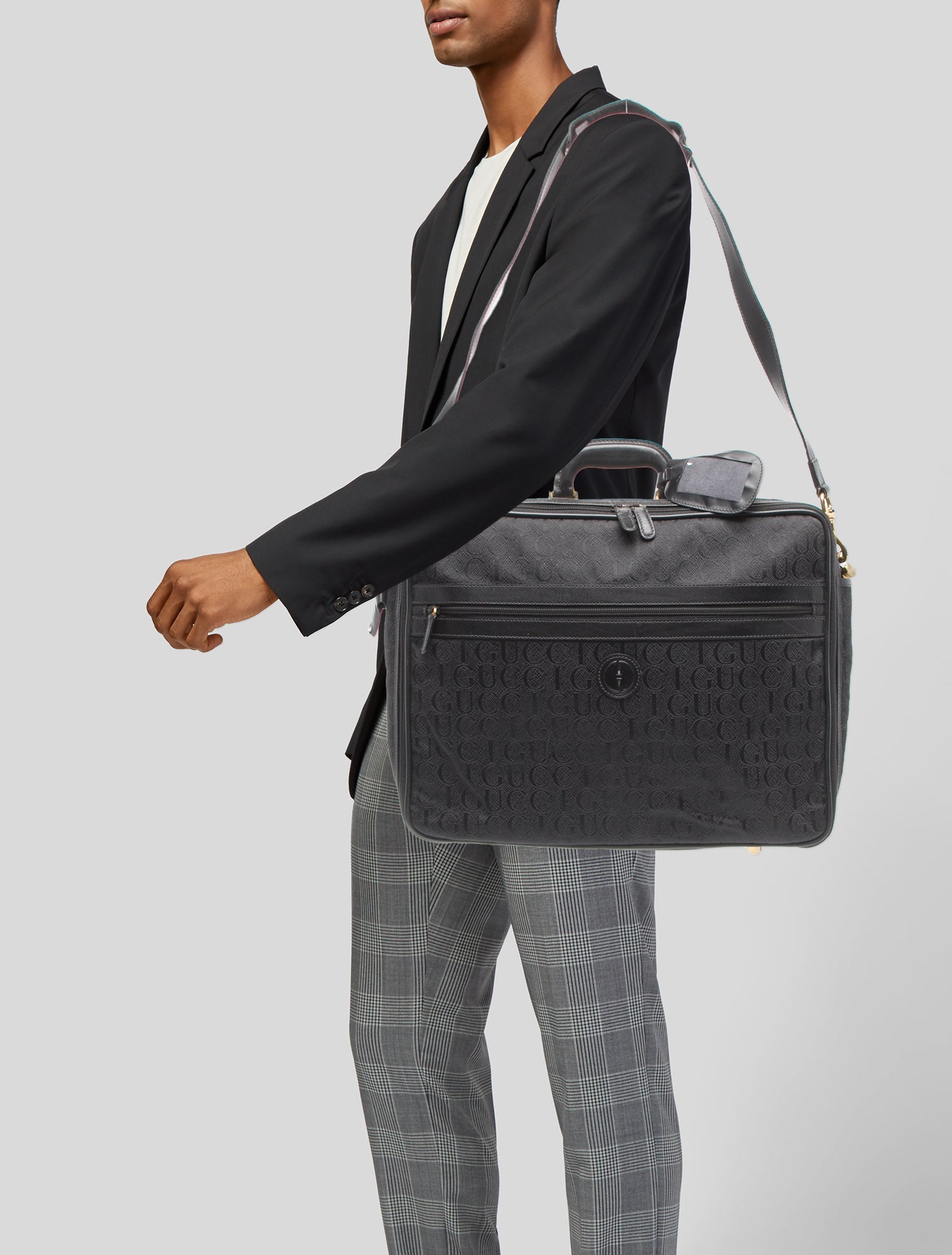 Gucci Logo Jacquard Carry-On Suitcase